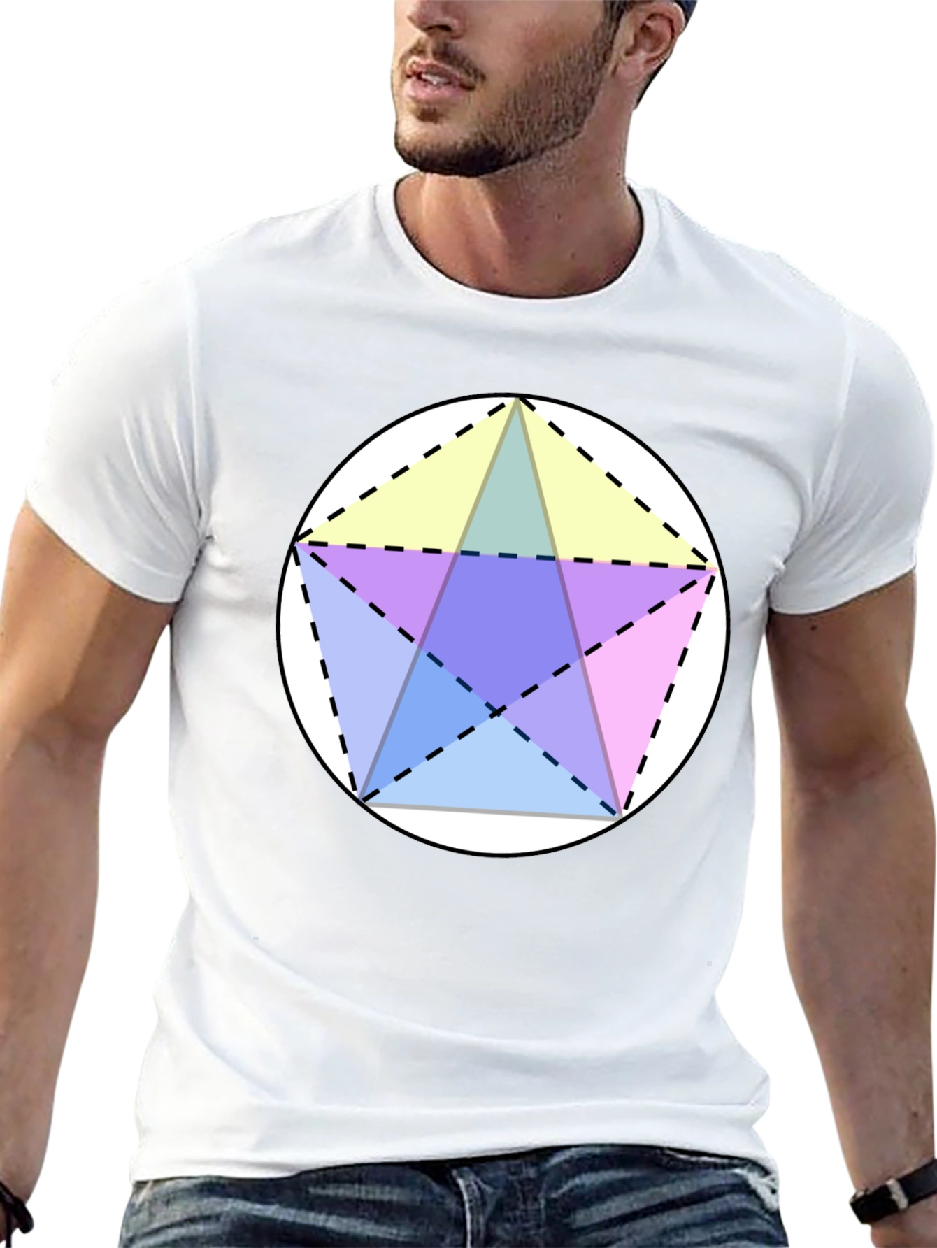 Geometric Star T-Shirt - Black