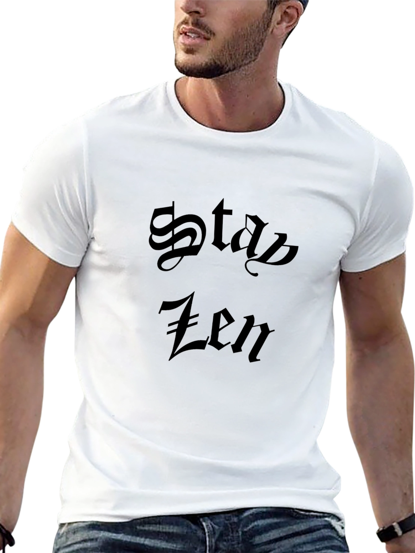 Stay Zen Black Graphic Tee - Relaxed Fit