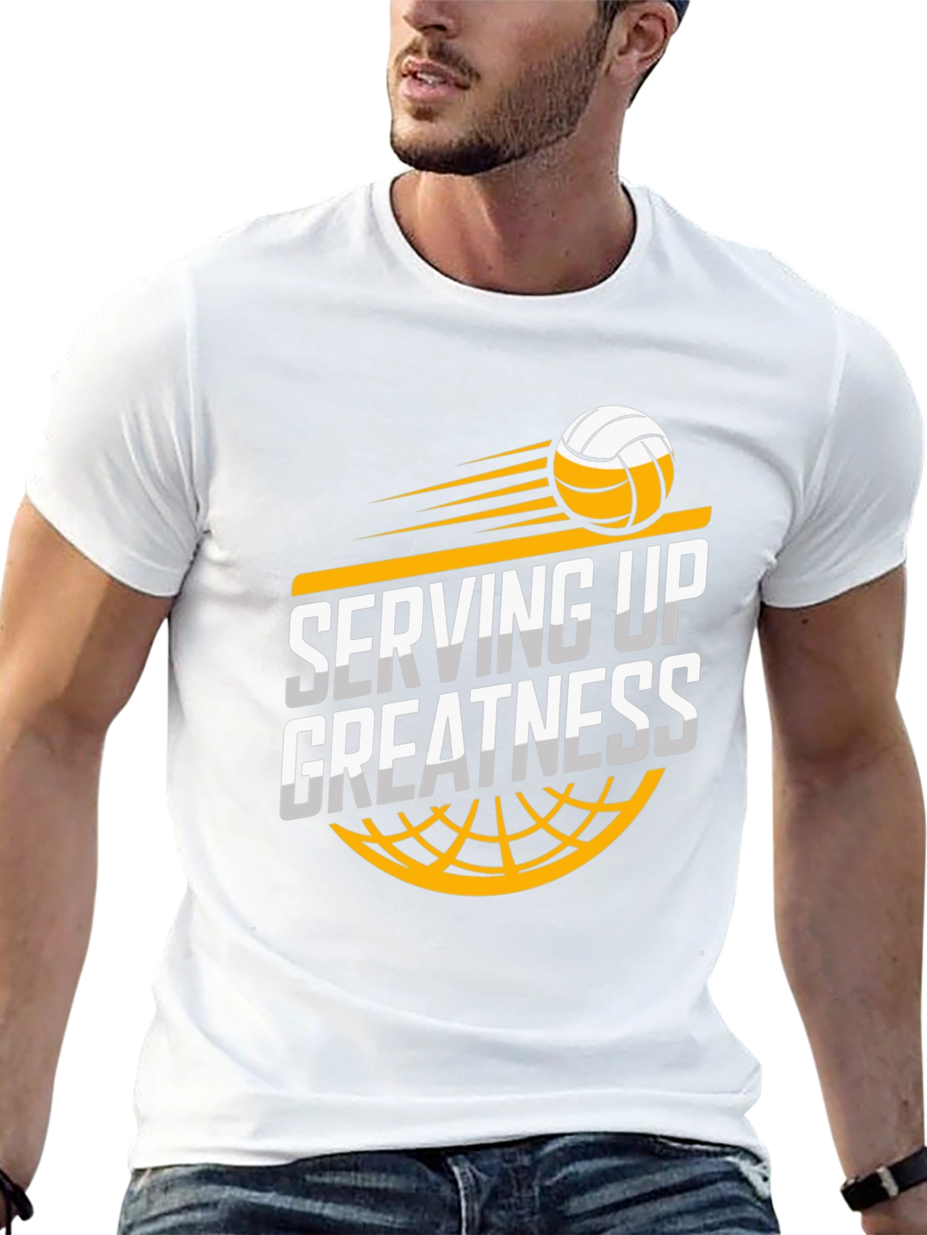 Serving Up Greatness Volleyball Graphic Tee
