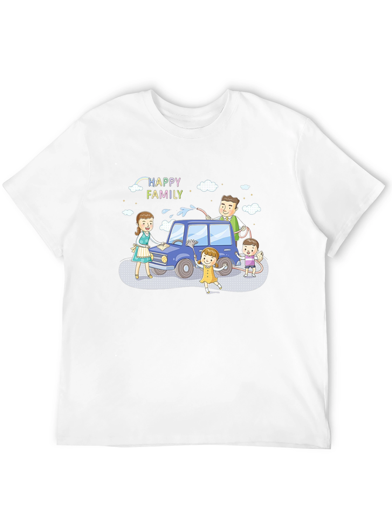 Happy Family Car Wash Graphic T-Shirt