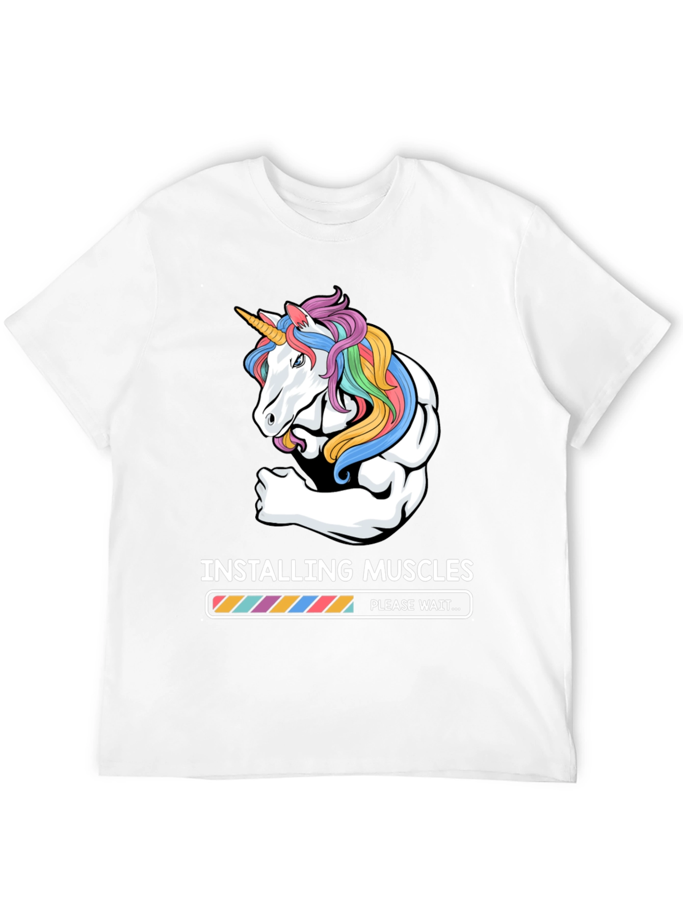 Unicorn Muscle Loading Black T-Shirt