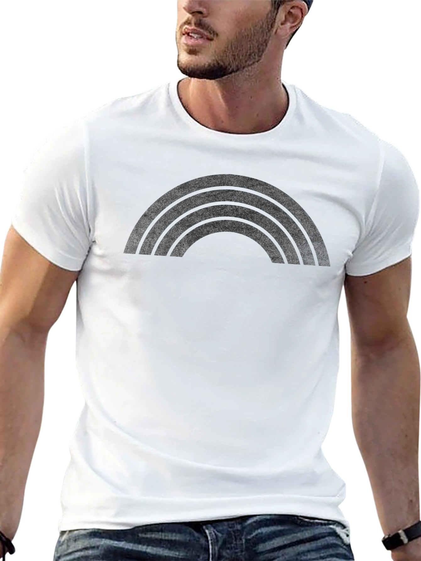 Black Rainbow Graphic Tee - Stylish Casual Wear