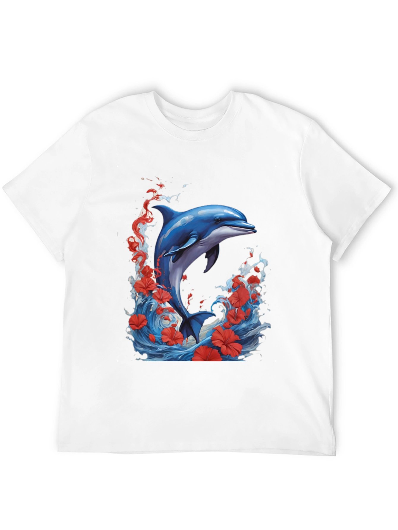 Dolphin Waves Graphic Tee - Black