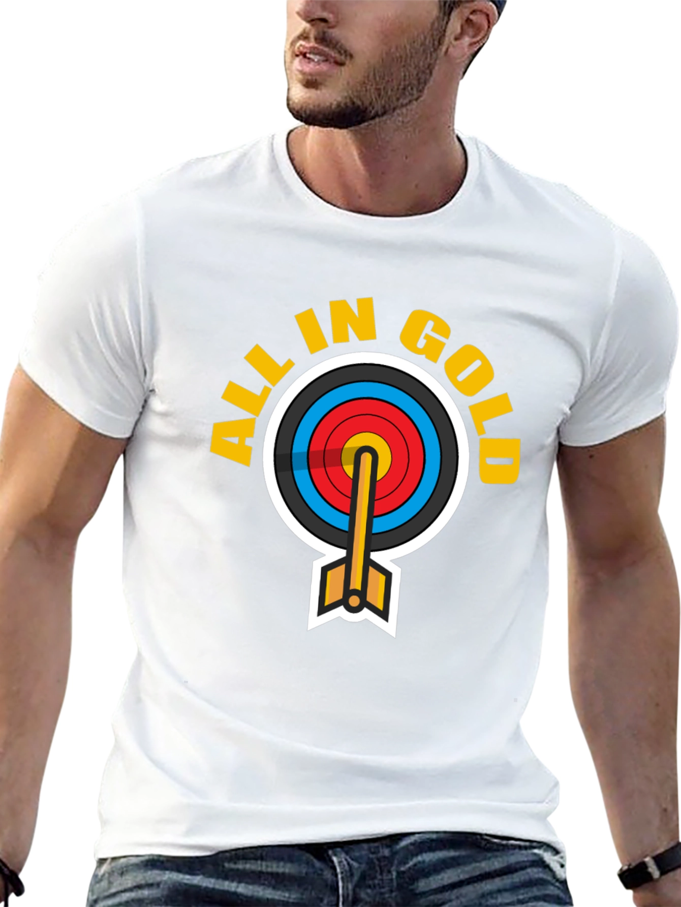 All In Gold Archery T-Shirt - Bullseye Design