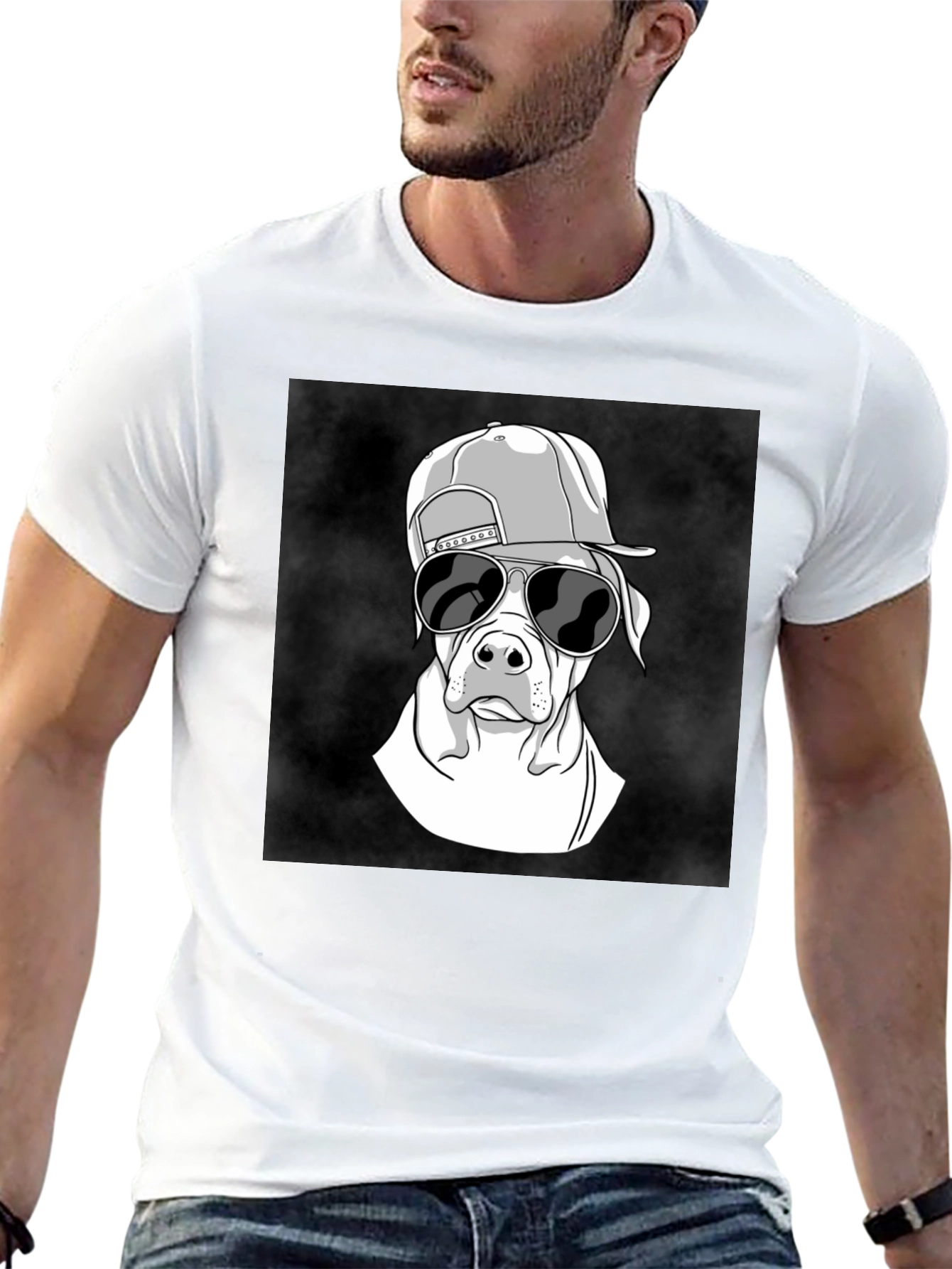 Cool Dog Graphic Tee - Black