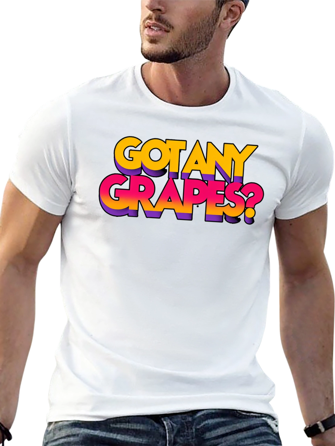 Got Any Grapes? Black Graphic T-Shirt
