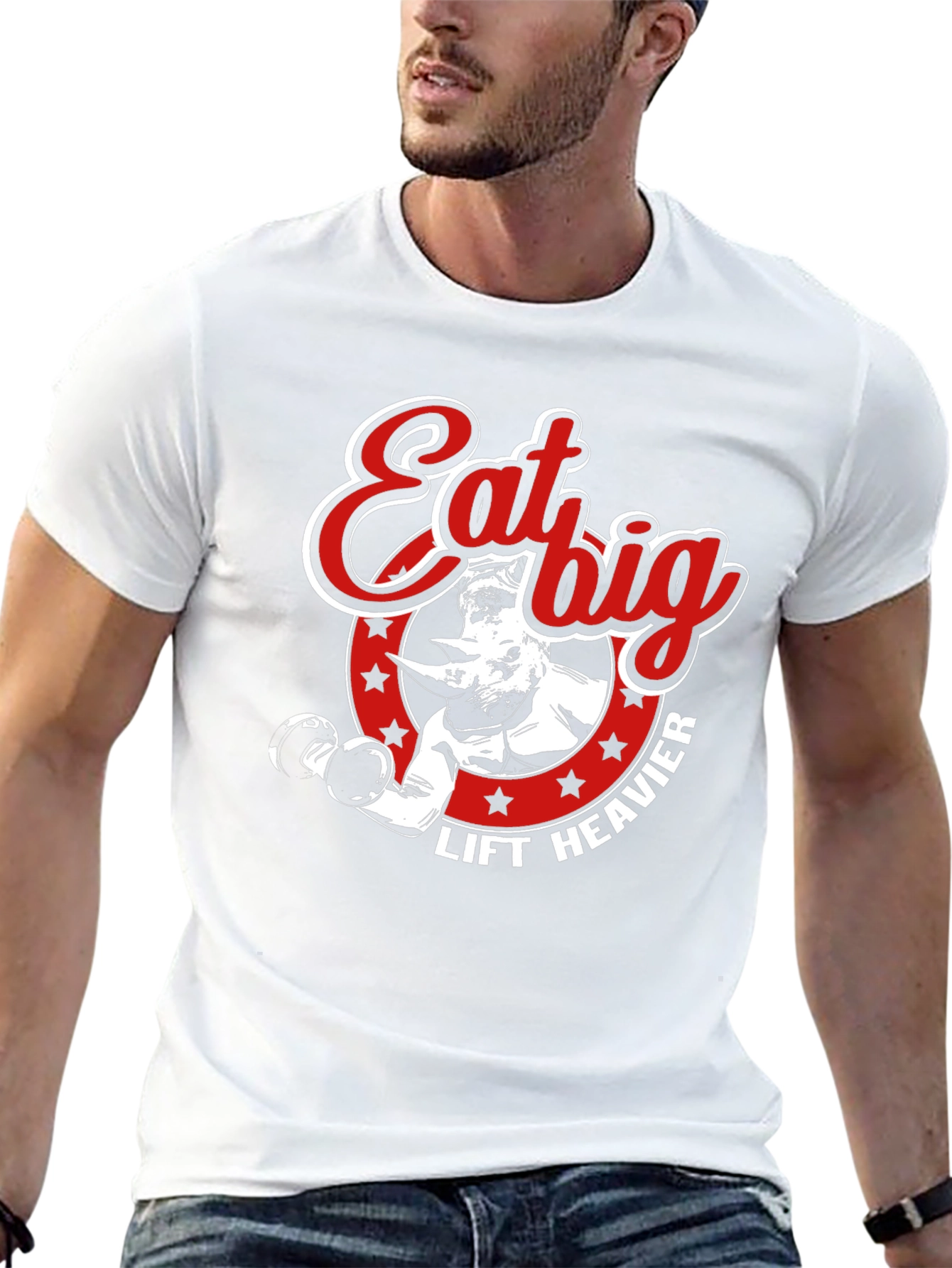 Eat Big Lift Heavier Rhino Graphic Tee