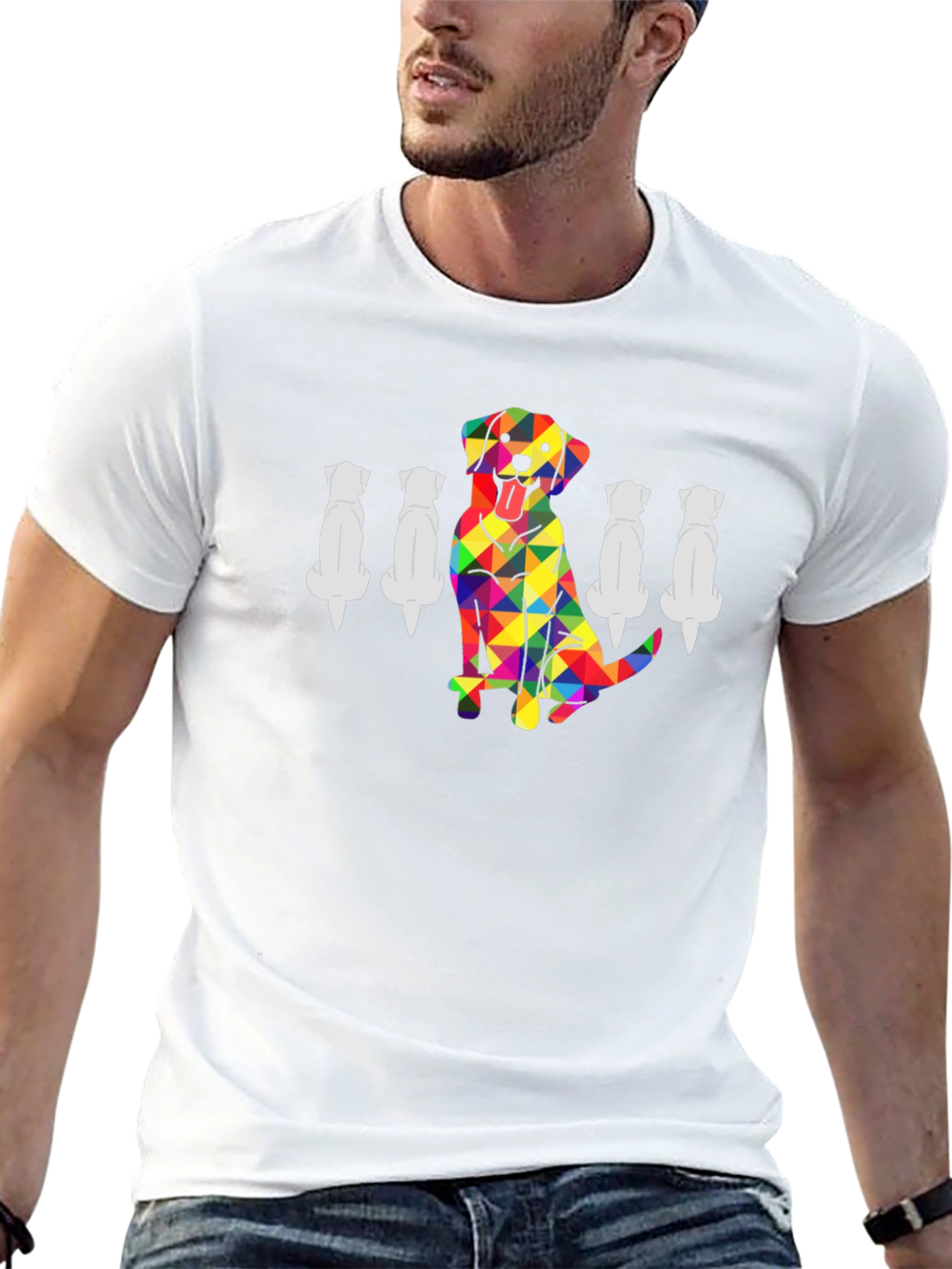 Rainbow Geometric Dog Lover T-Shirt