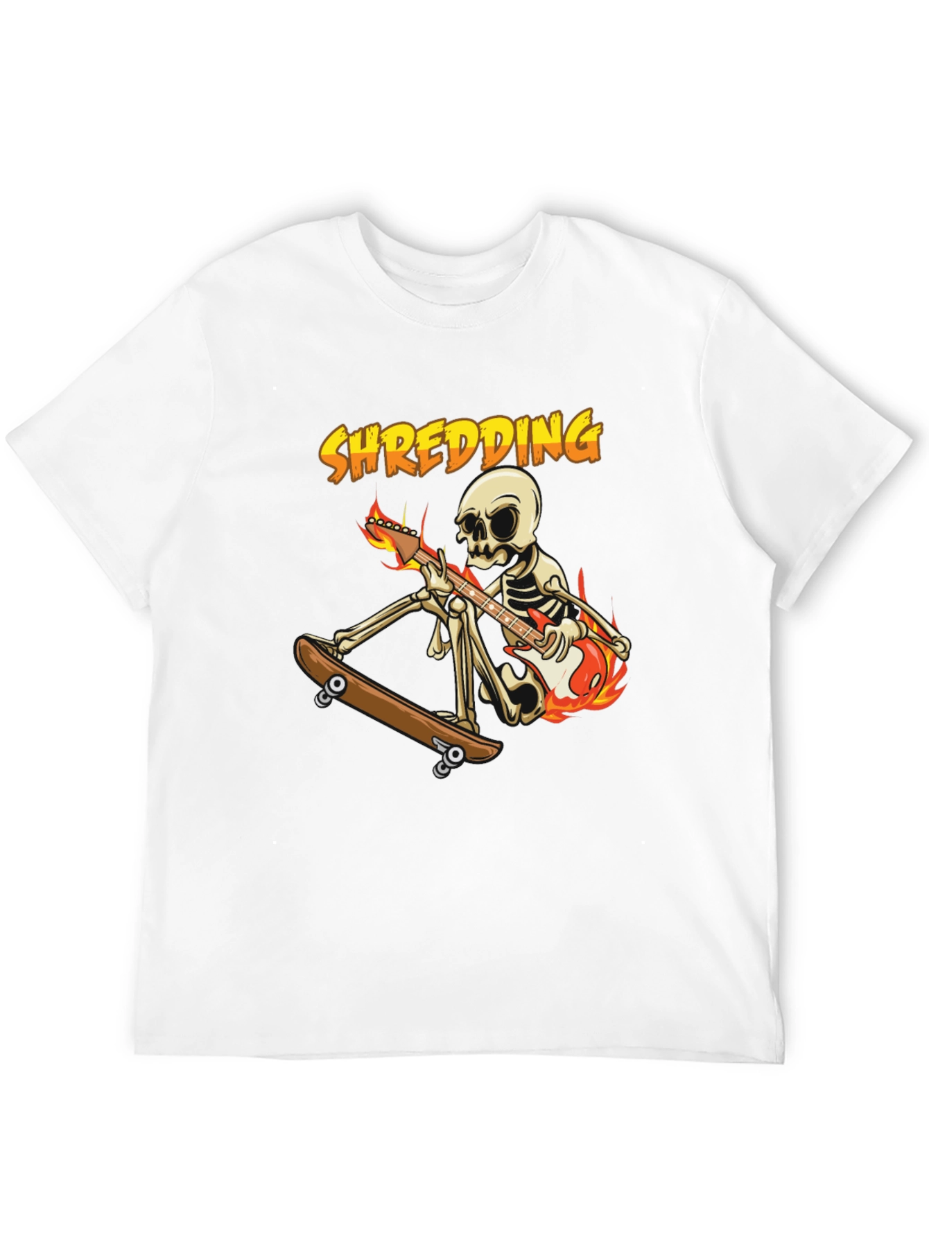 Shredding Skeleton Guitarist Graphic Tee