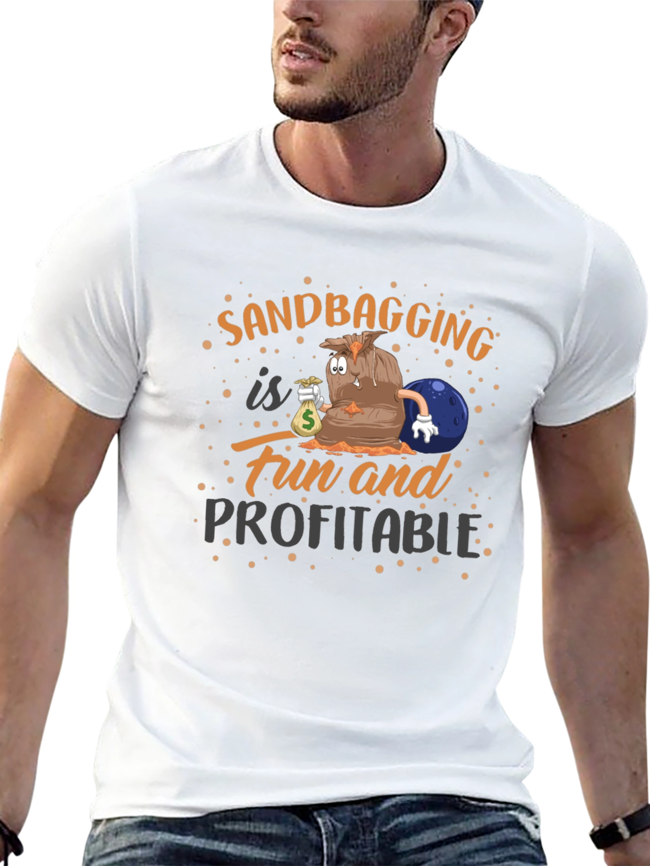 Sandbagging Fun & Profitable Black Graphic T-Shirt