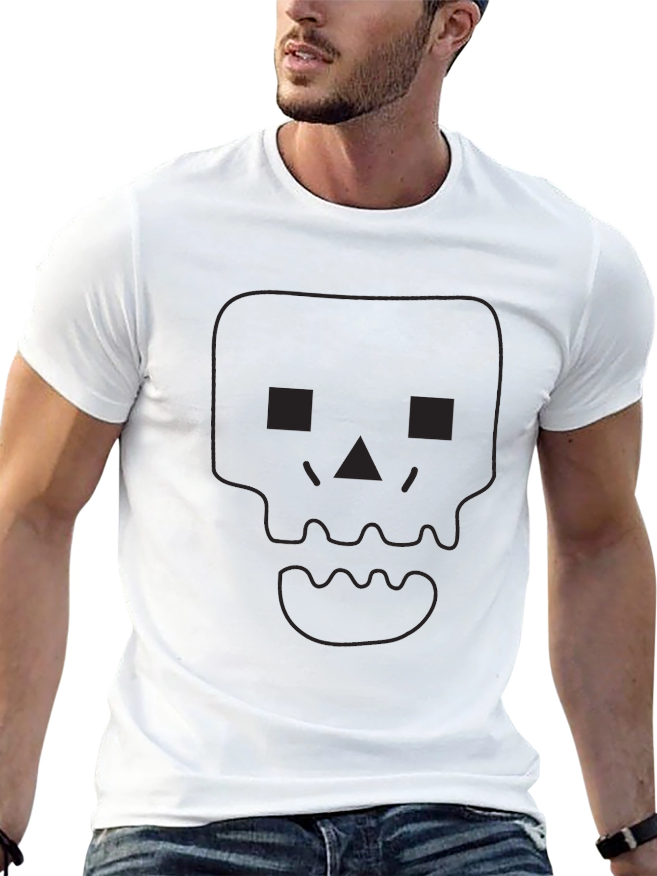 Pixel Skull Black Graphic Tee