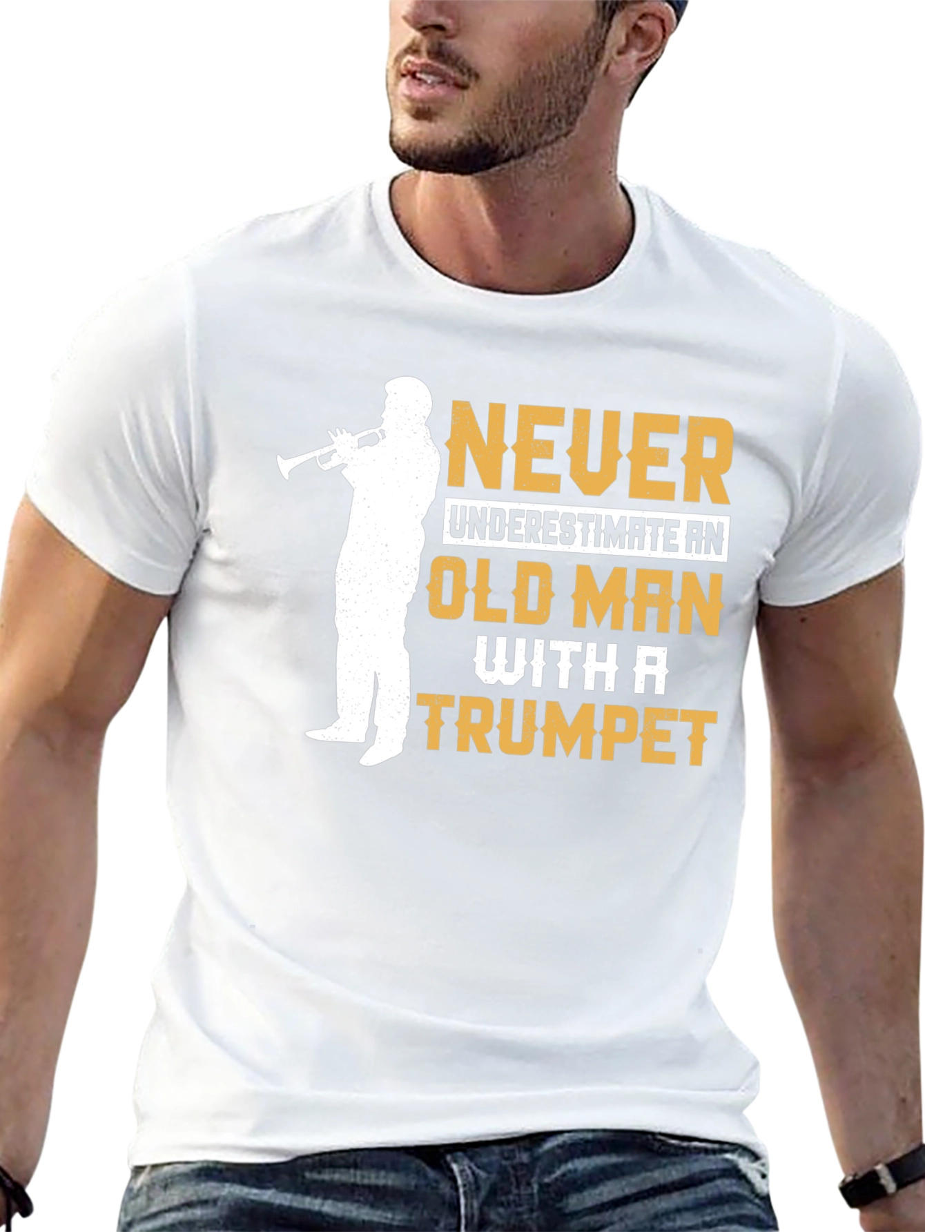 Never Underestimate Old Man Trumpet T-Shirt