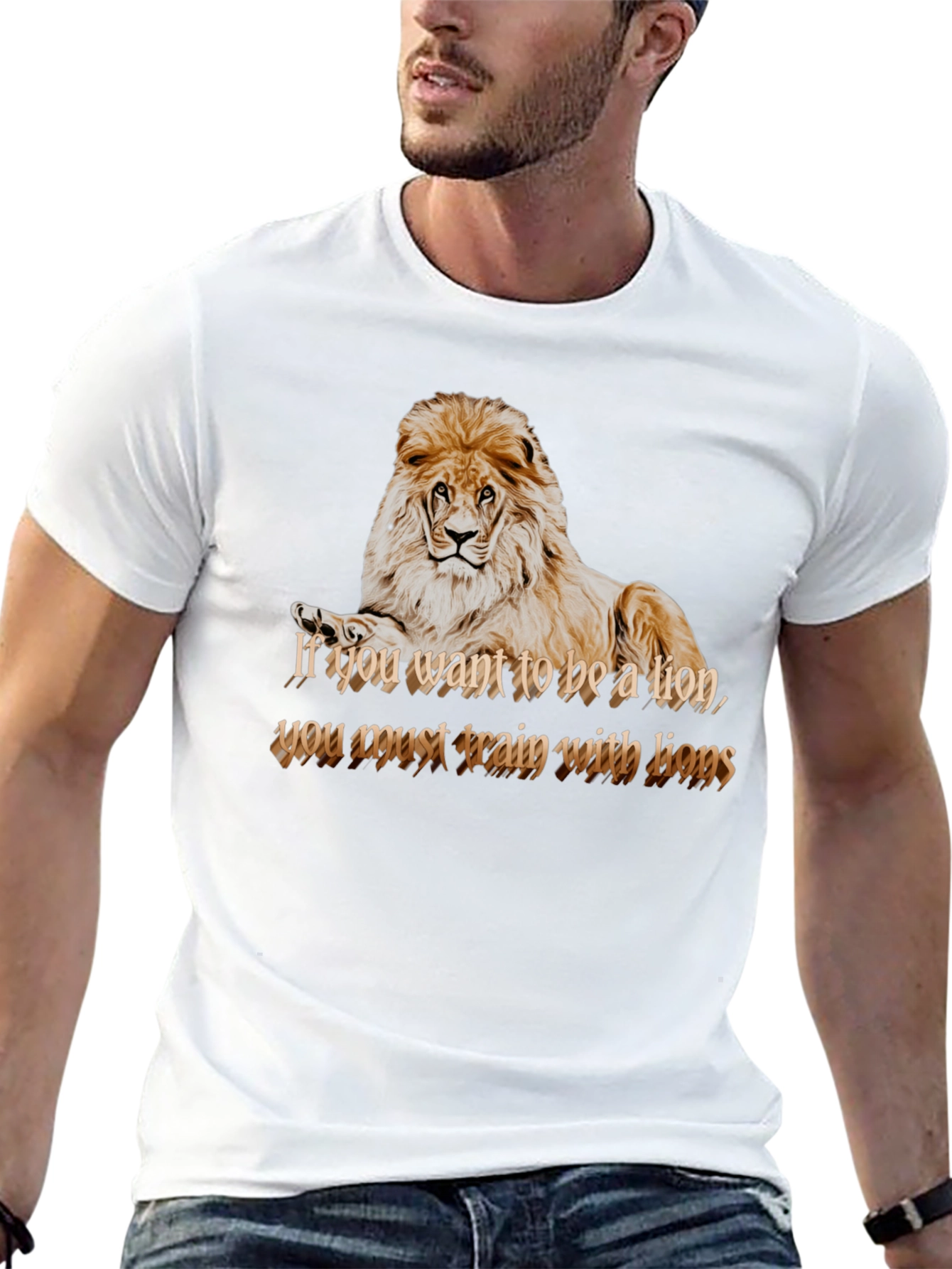 Lion Motivation Graphic Tee - Train With Lions T-Shirt