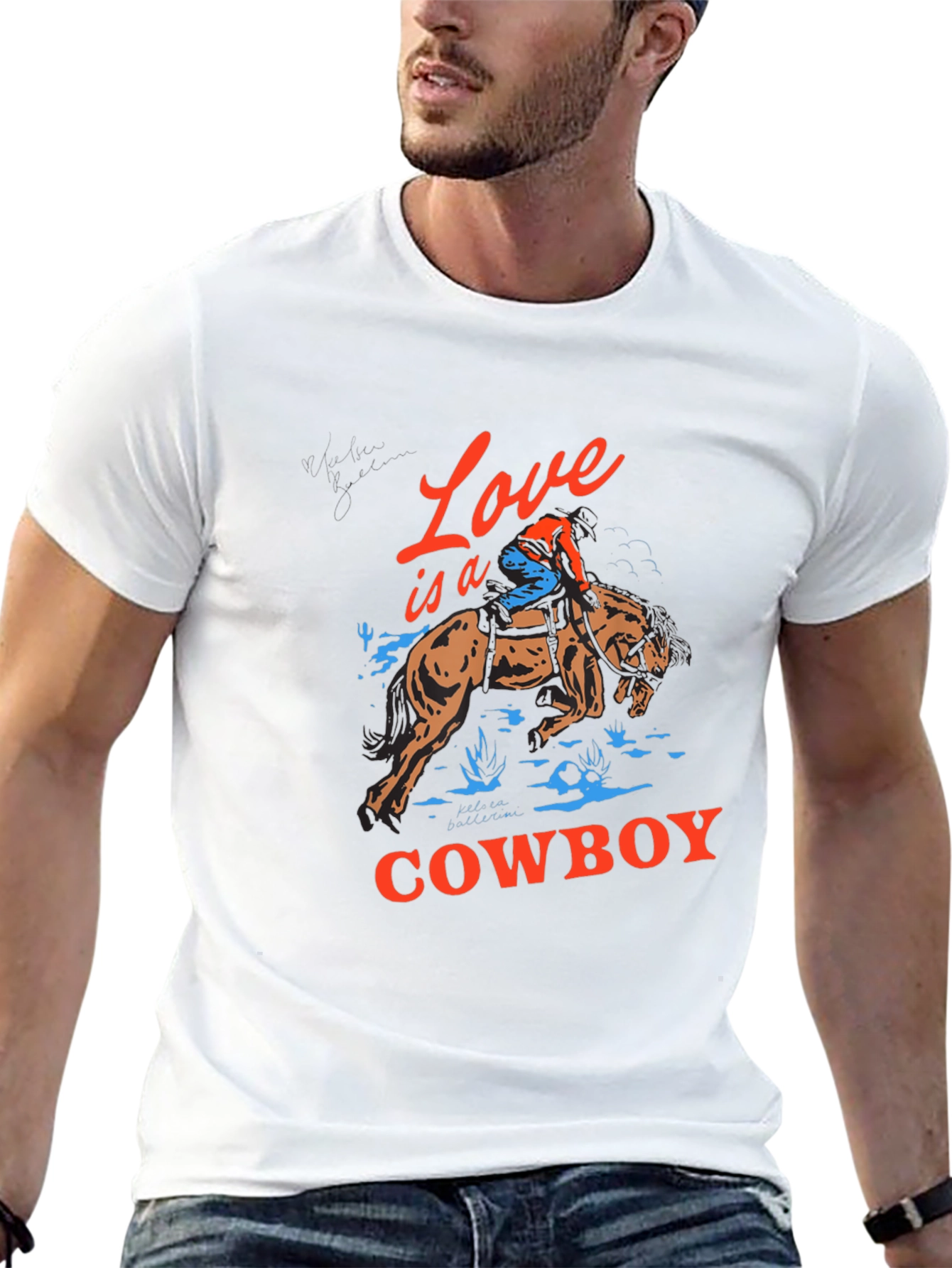 Love is a Cowboy Graphic Tee - Black