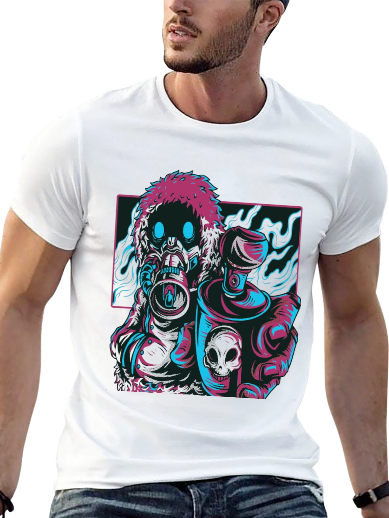Cyberpunk Graffiti Artist T-Shirt - Black