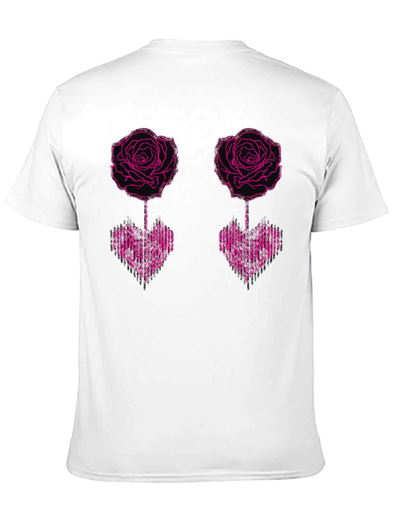 Rose Heart Graphic Tee - Black