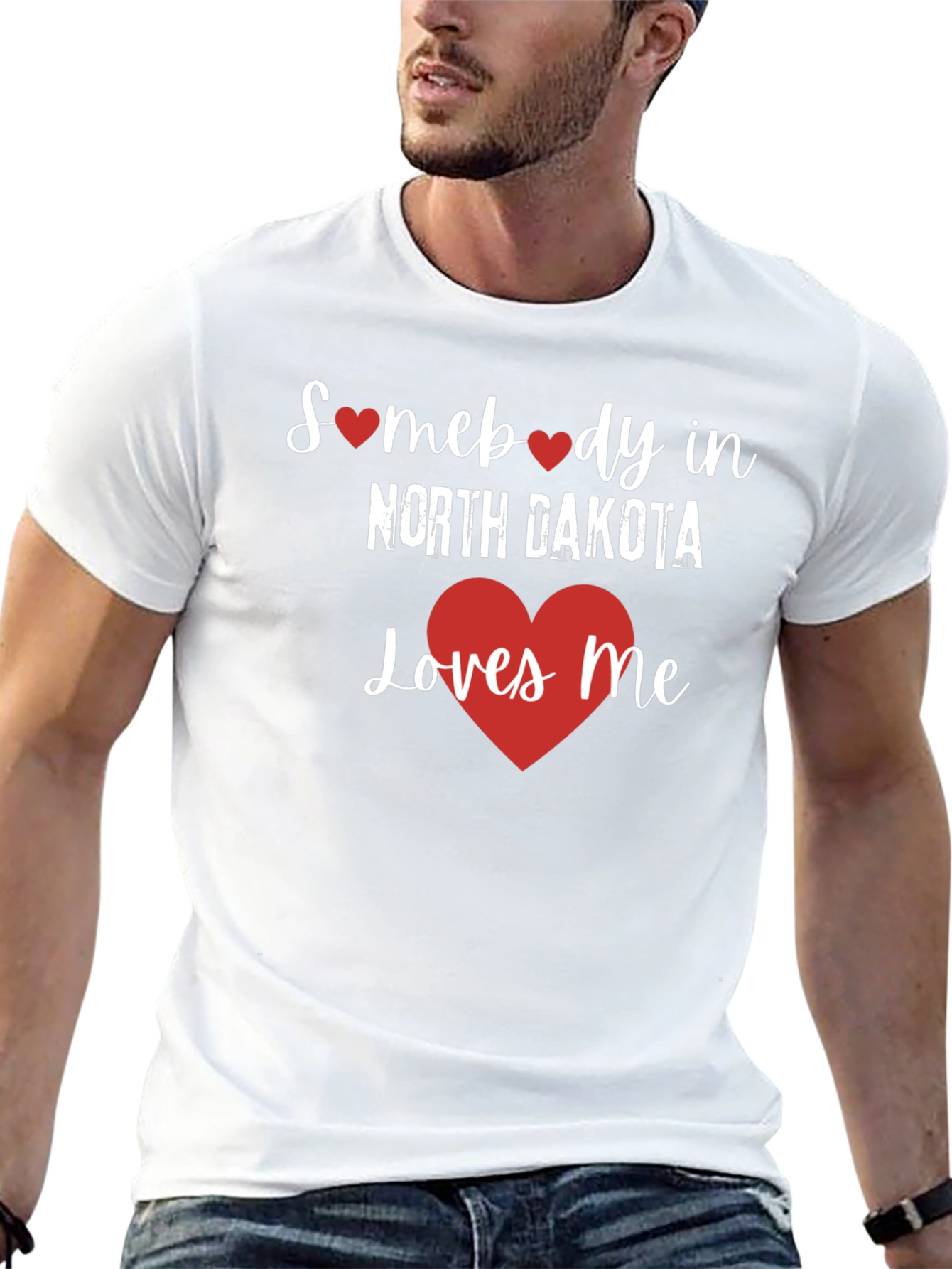 North Dakota Loves Me Graphic Tee - Black