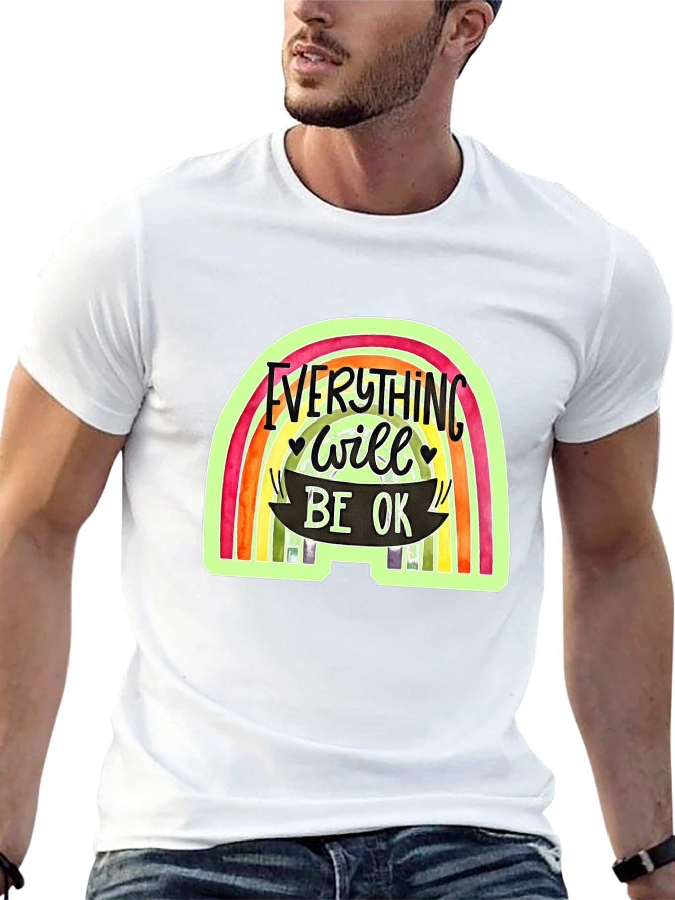 Everything Will Be OK Rainbow Graphic Tee