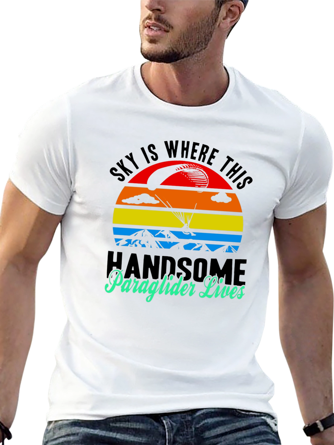 Sky Is Where This Handsome Paraglider Lives T-Shirt