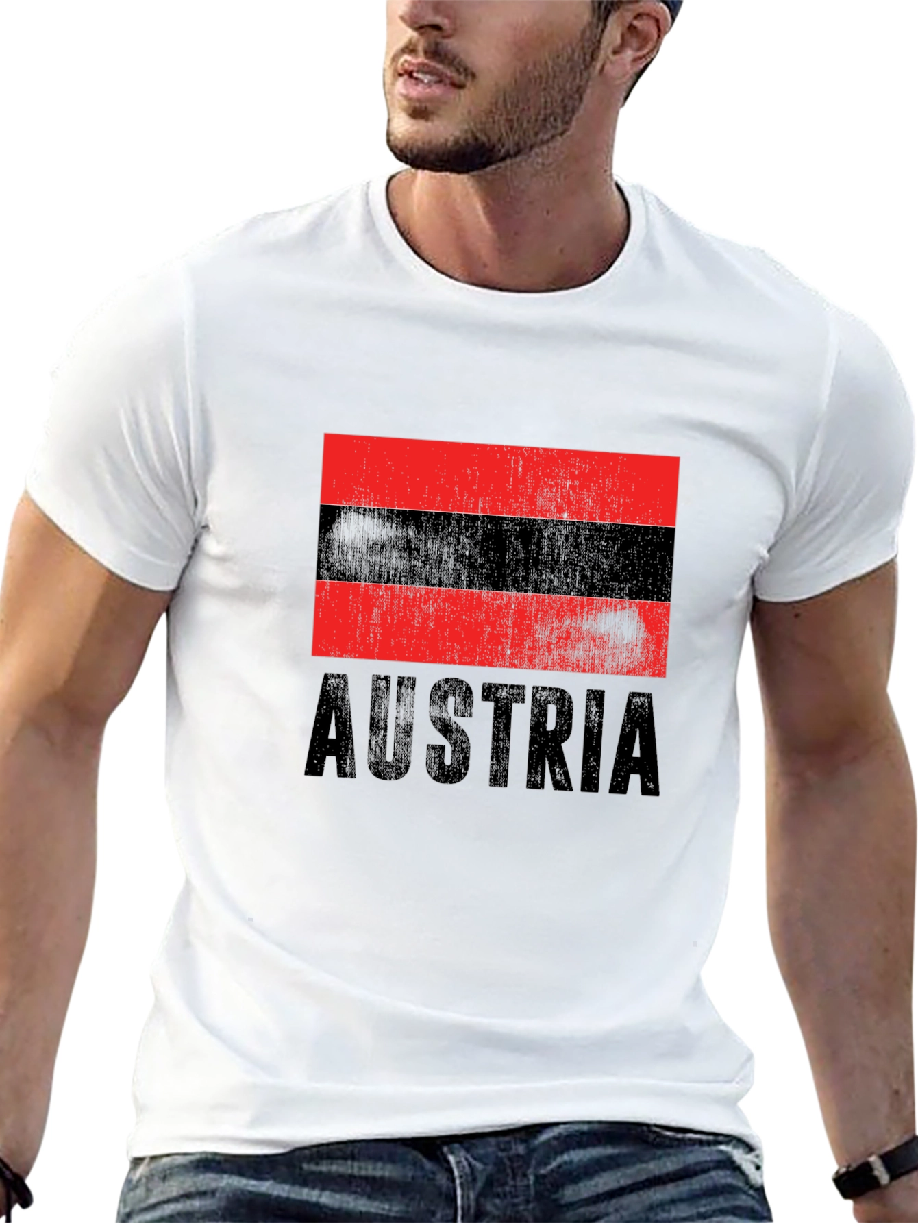 Austria Flag T-Shirt - Black Graphic Tee