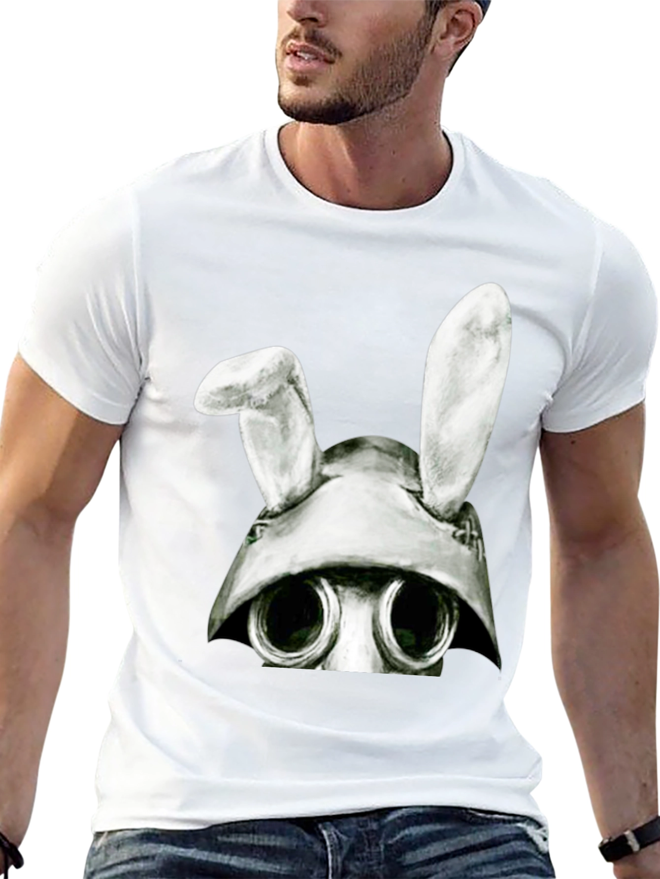 Bunny Gas Mask T-Shirt - Dark Humor Tee