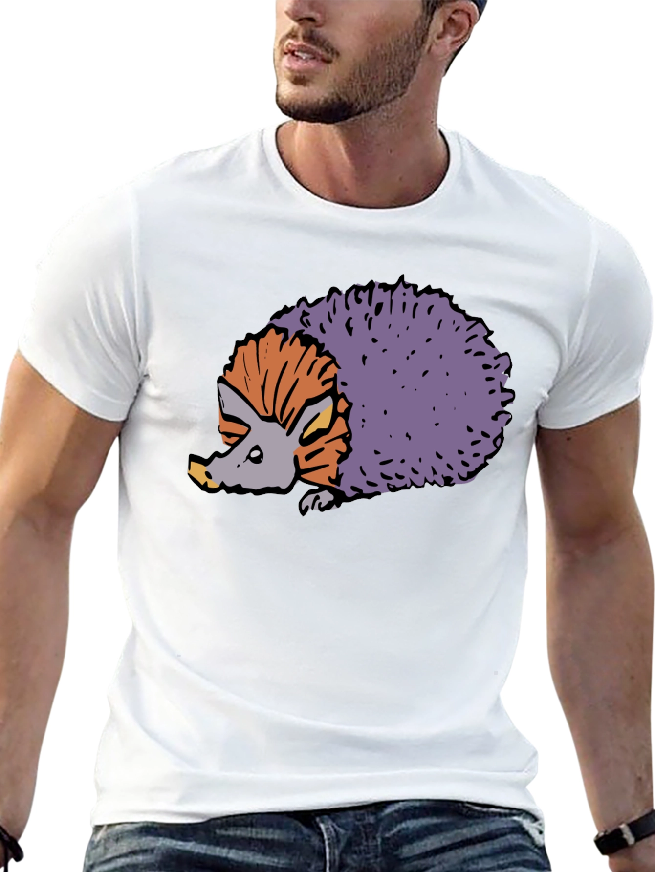Hedgehog Graphic Tee - Quirky Animal Design