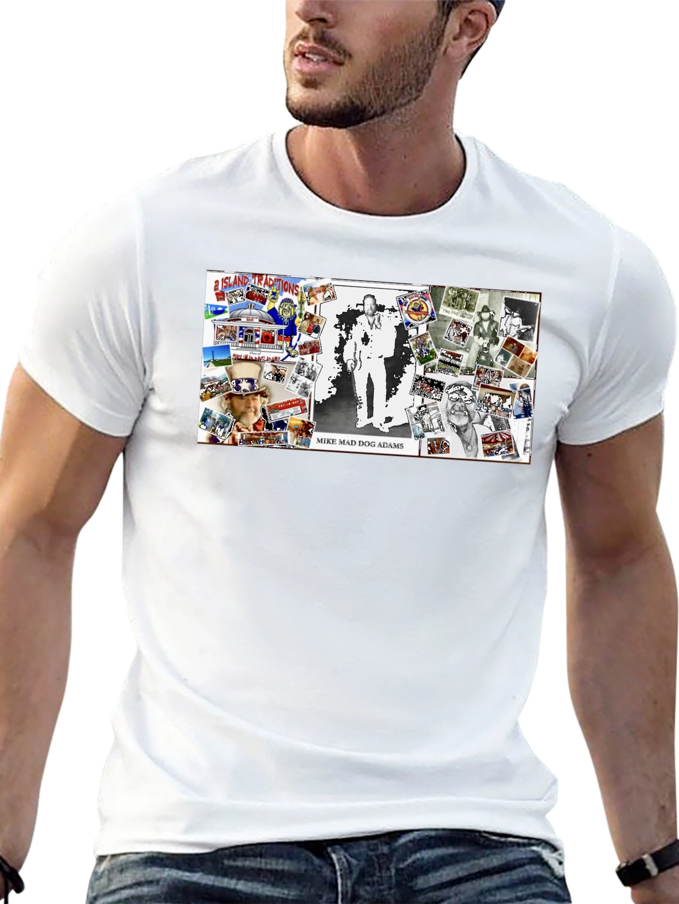 Mike Mad Dog Adams Collage Graphic T-Shirt