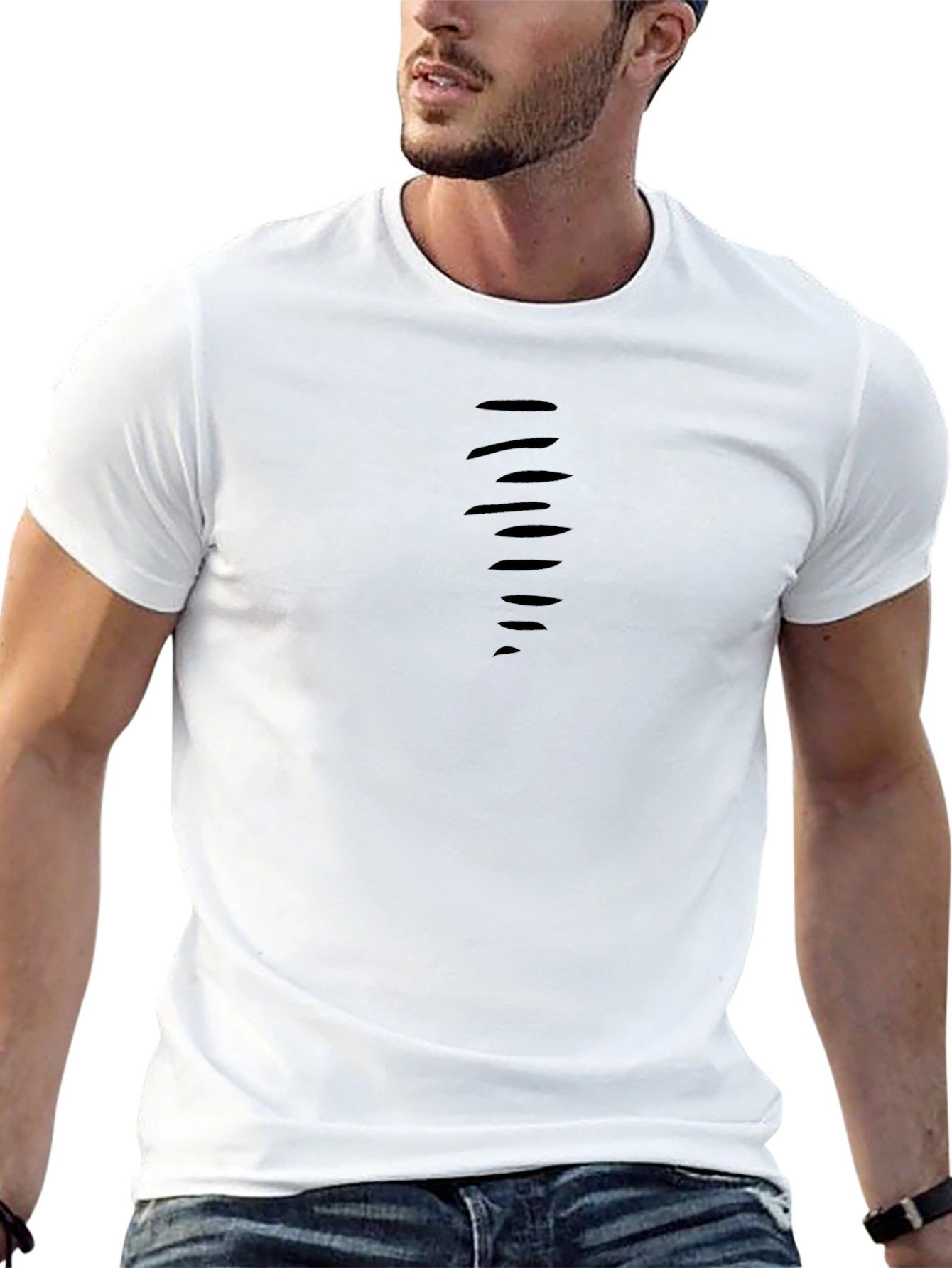 Ripped Style Black Tee