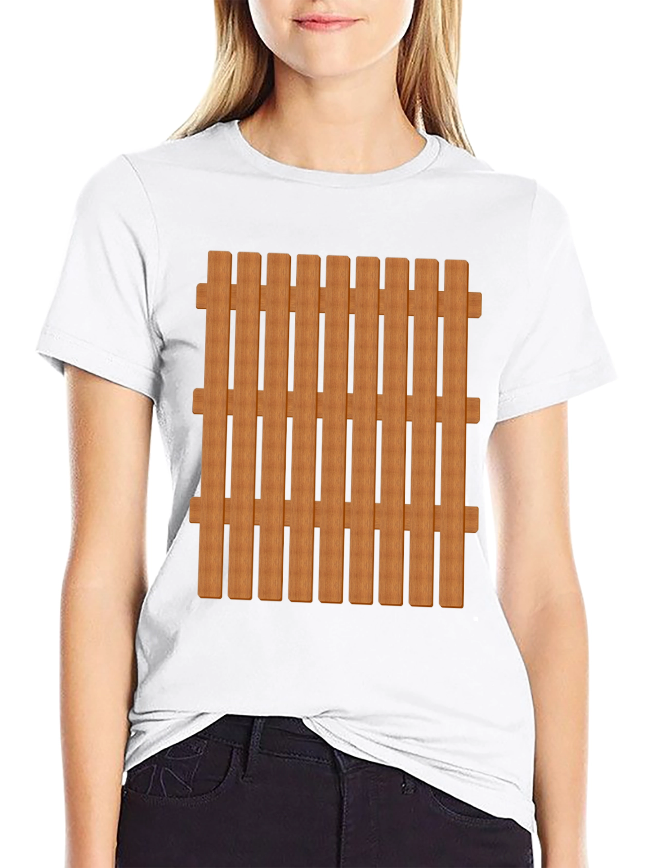 Novelty Fence T-Shirt - Black Cotton Blend