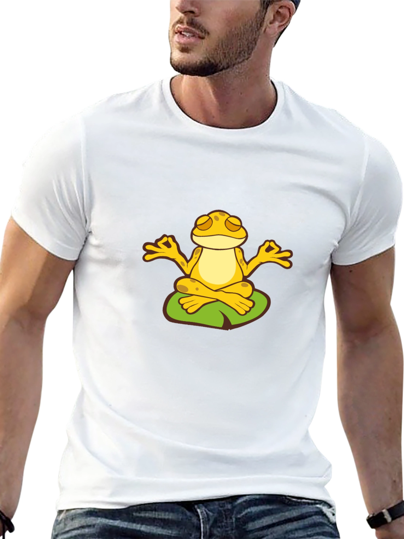 Zen Frog Meditating T-Shirt - Peaceful Yoga Tee