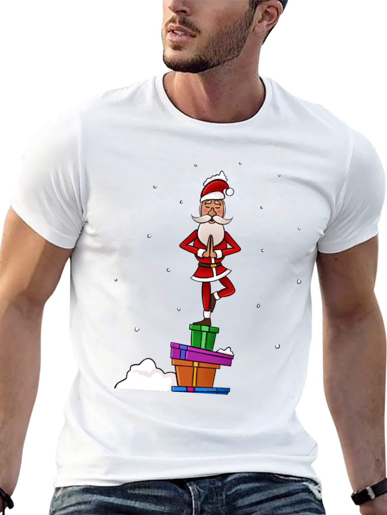 Yoga Santa T-Shirt - Festive Holiday Apparel