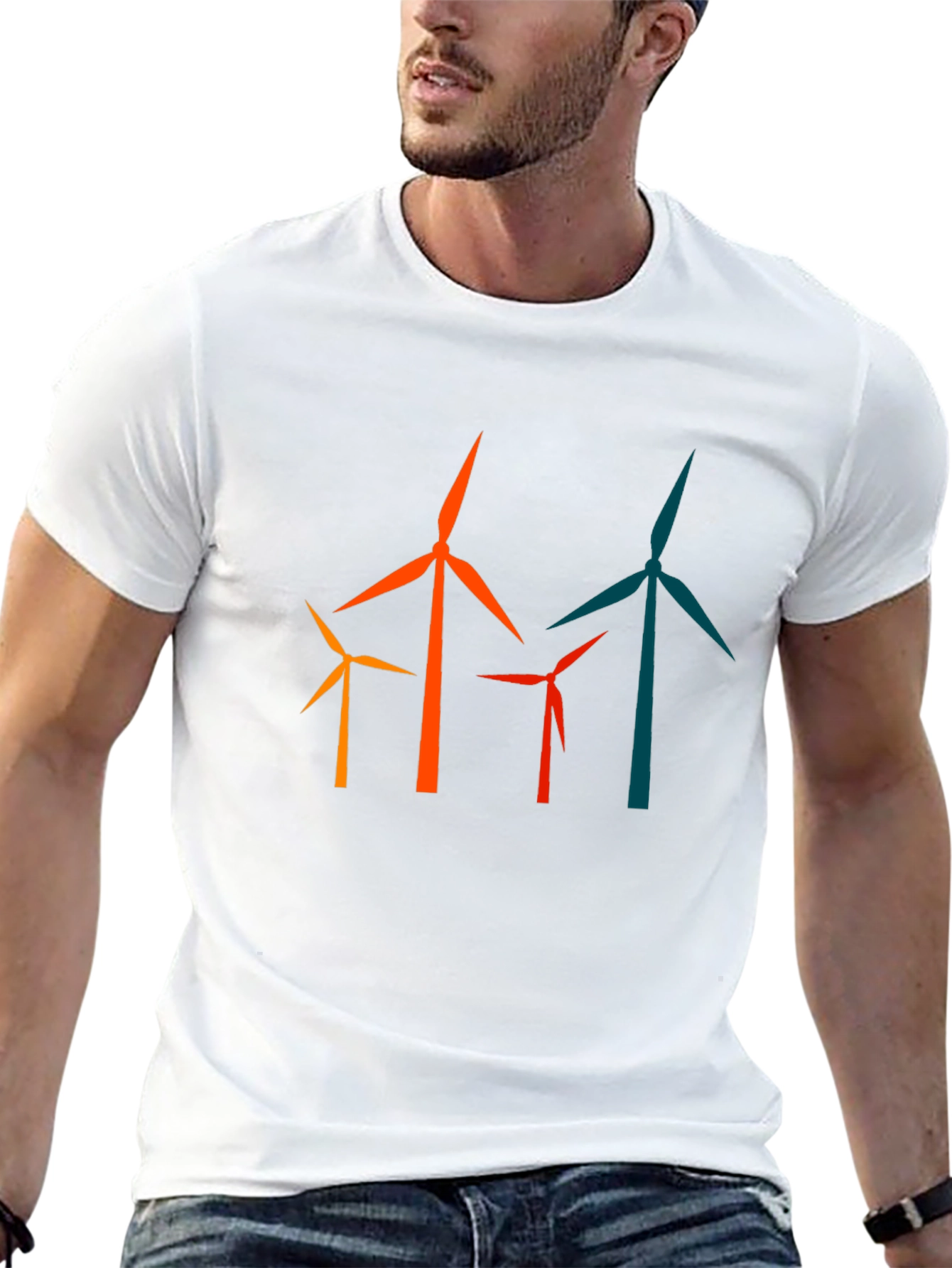 Wind Turbine Graphic Tee - Modern Energy T-Shirt