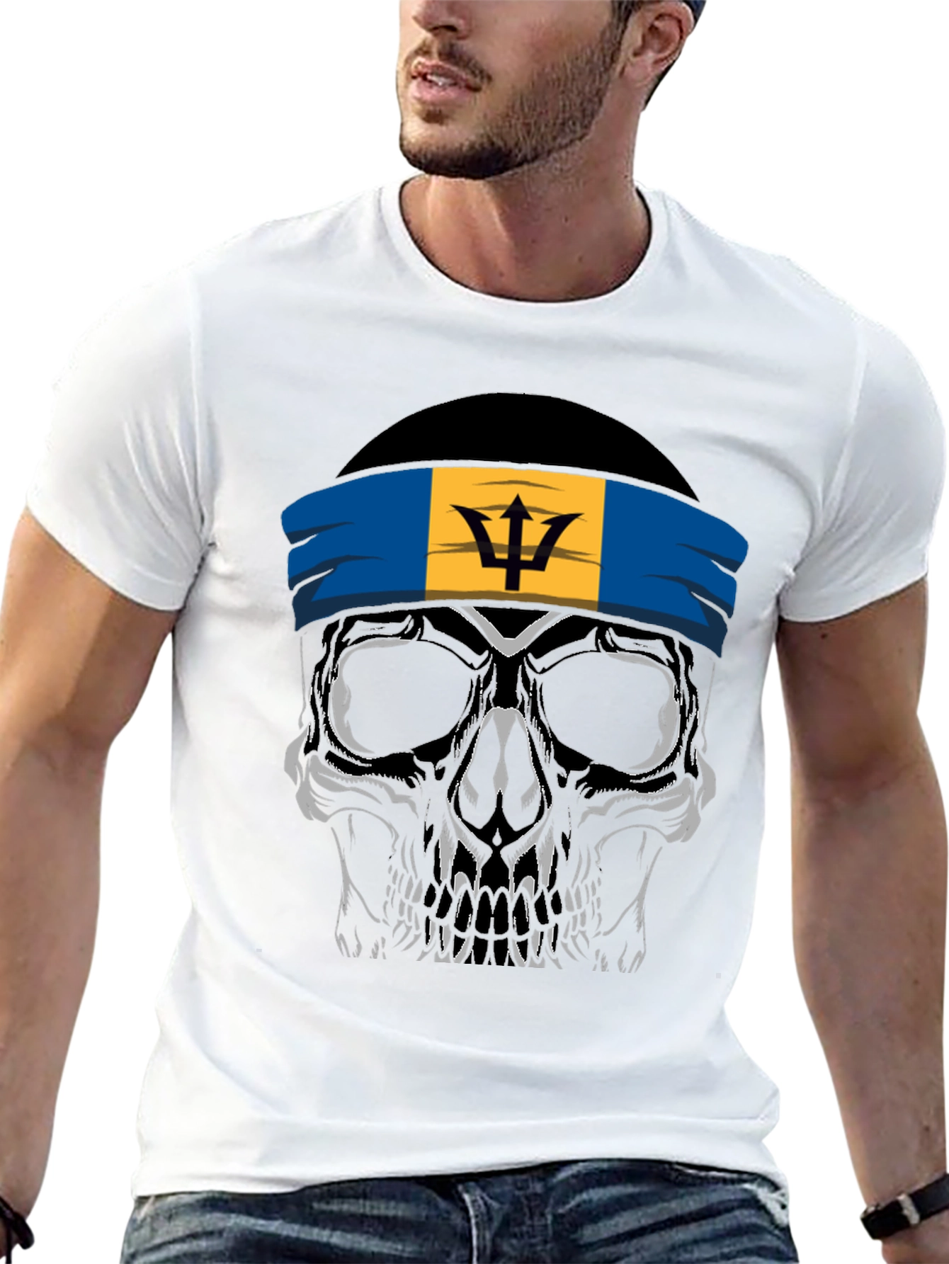 Barbados Skull Graphic T-Shirt - Cool Casual Tee