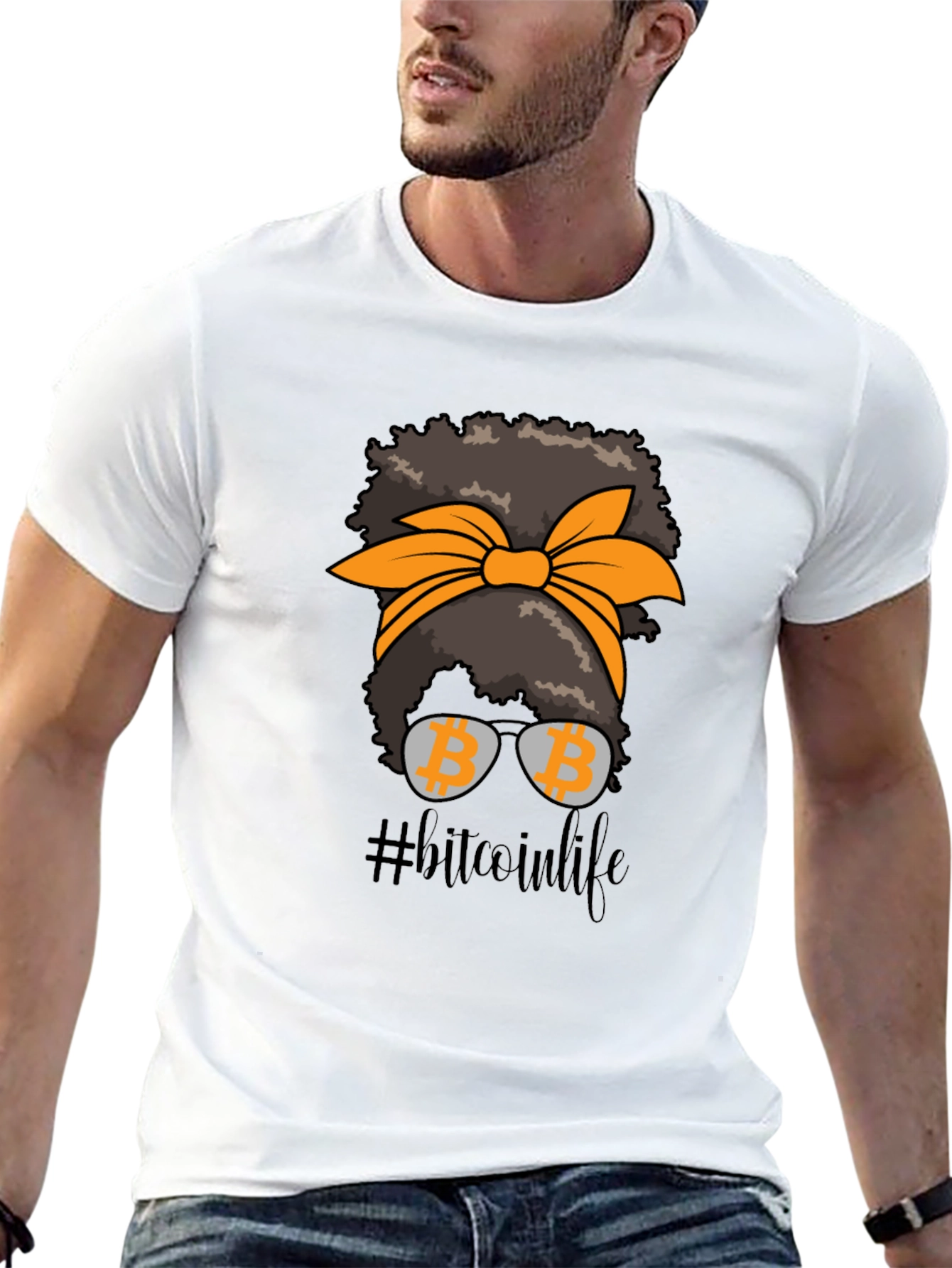 Bitcoin Life Messy Bun T-Shirt Crypto Tee