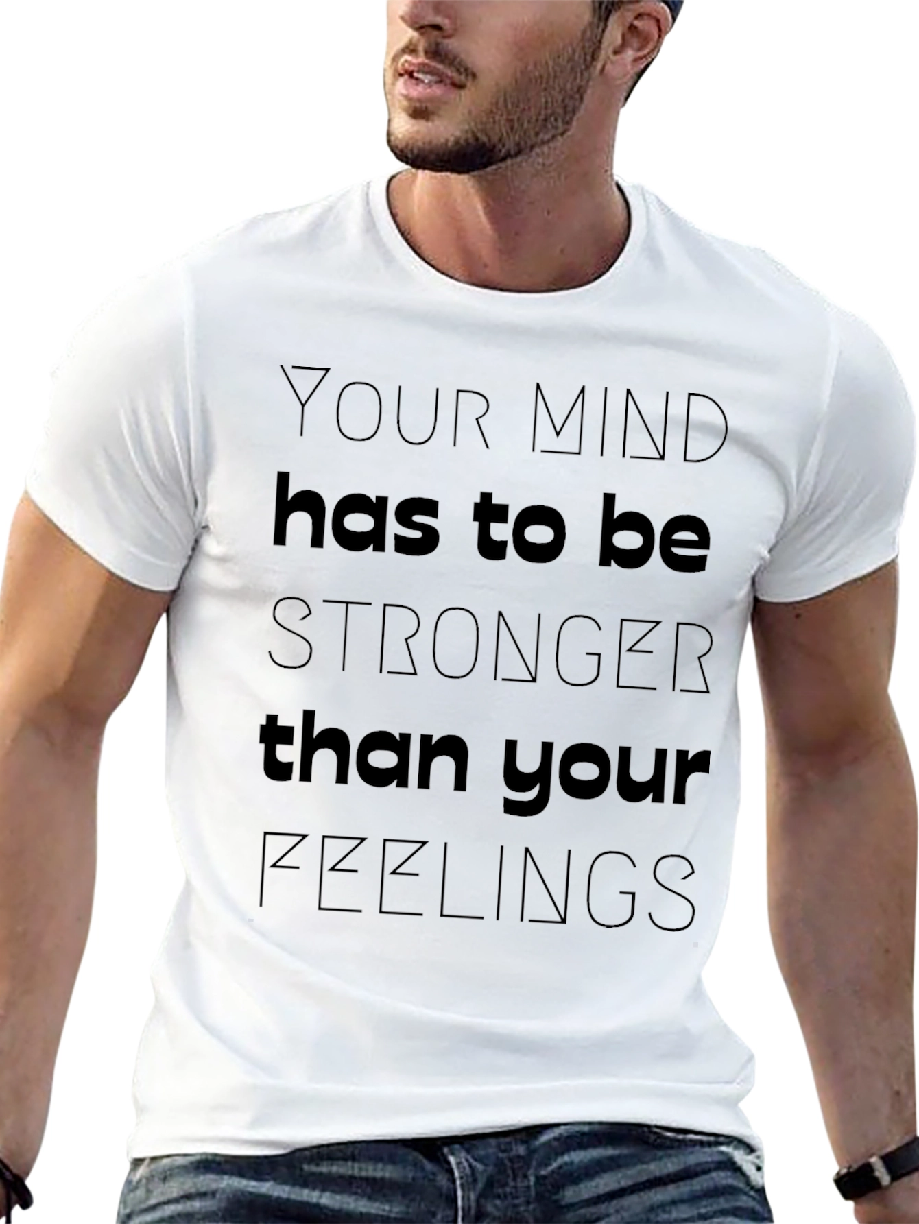 Mind Over Feelings Graphic T-Shirt - Motivational Tee