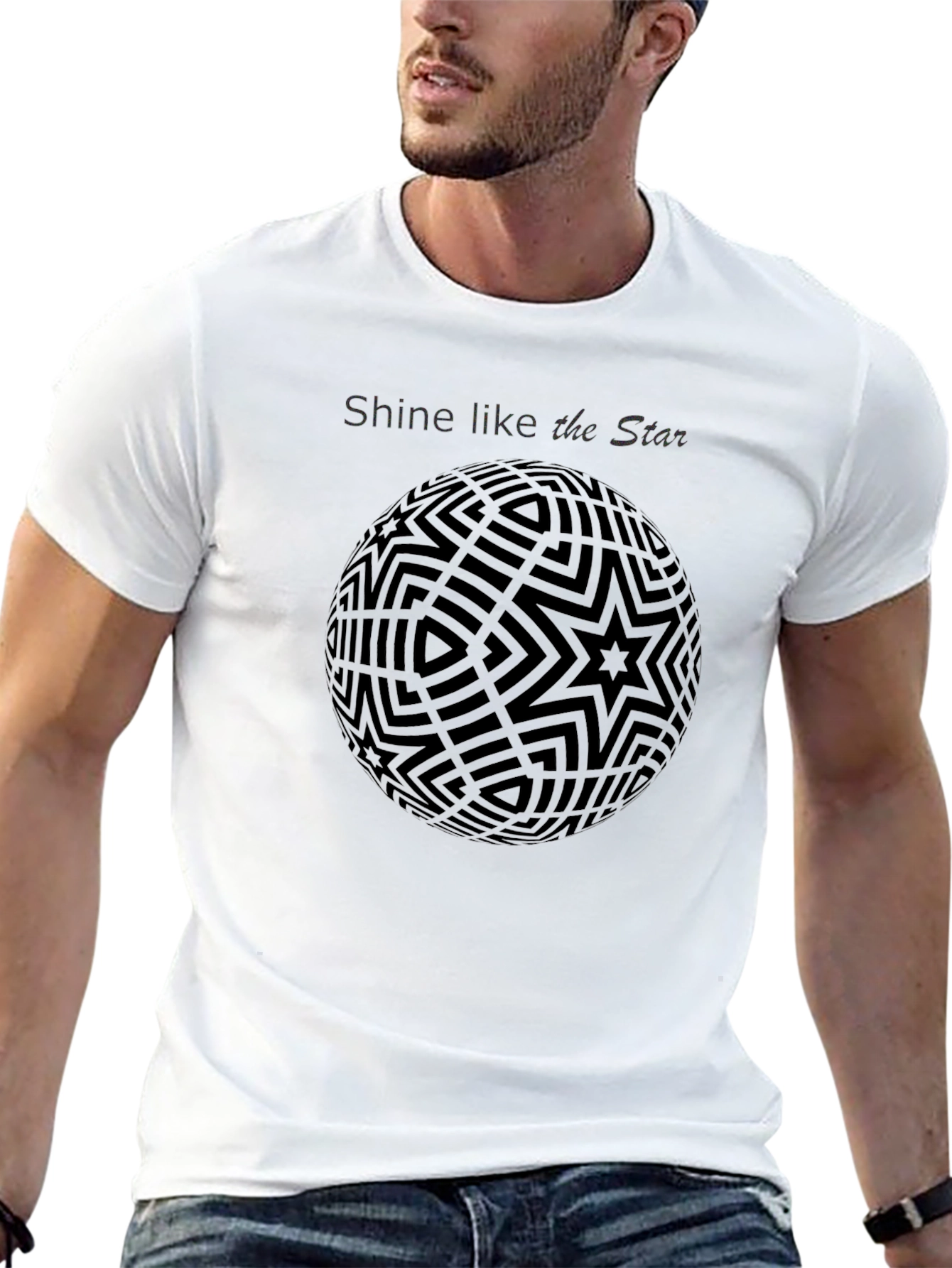 Shine Like The Star Black Graphic Tee