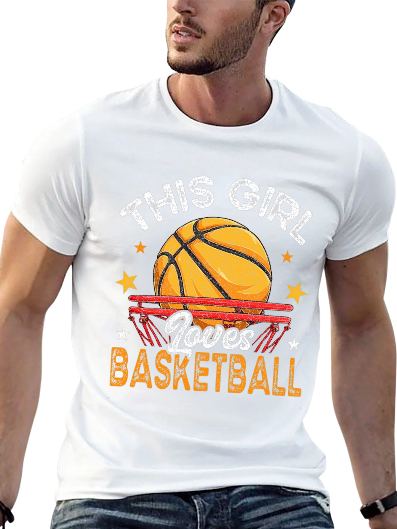 This Girl Loves Basketball Graphic T-Shirt