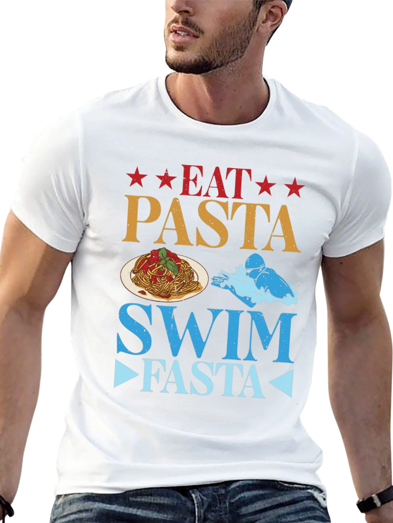 Eat Pasta Swim Fasta Graphic T-Shirt