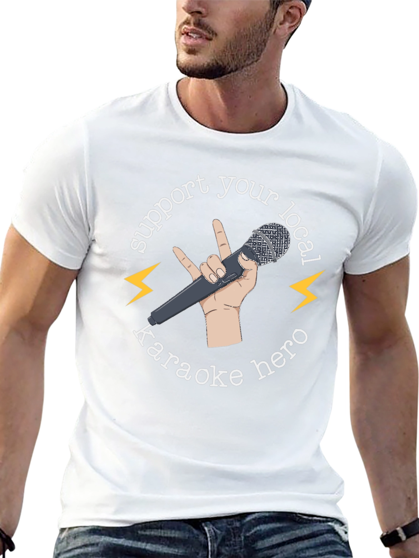 Support Your Local Karaoke Hero Black T-Shirt