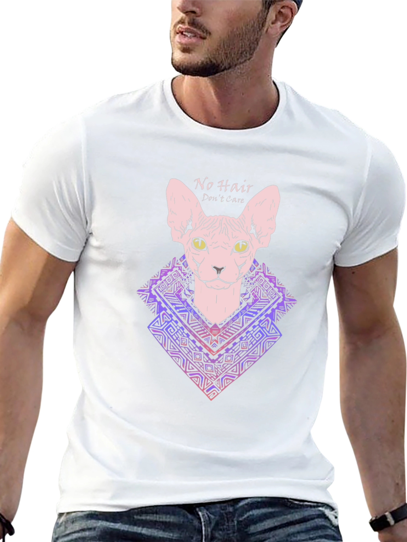Sphynx Cat Graphic T-Shirt - No Hair Dont Care!