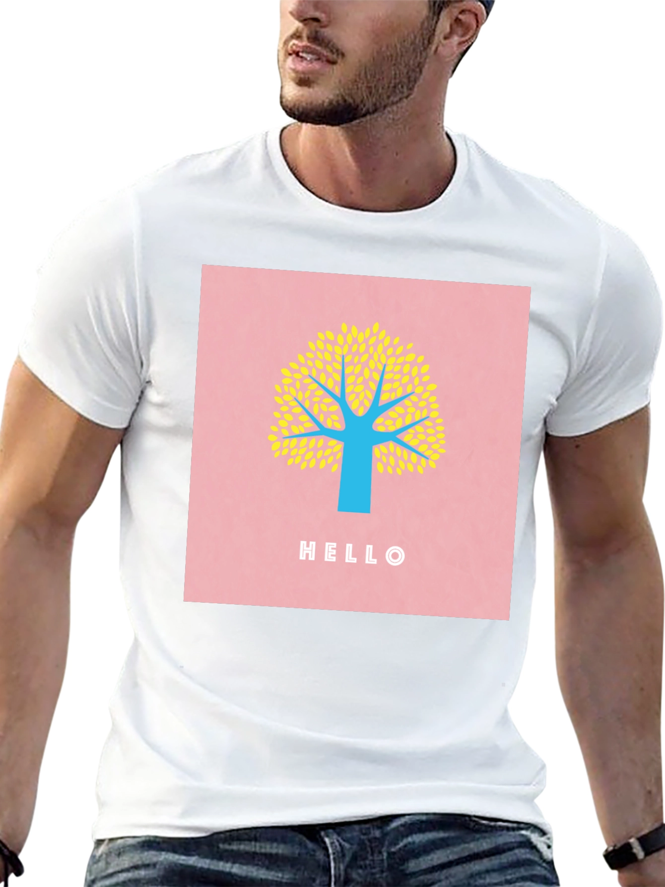 Stylish Tree Graphic Tee - Black