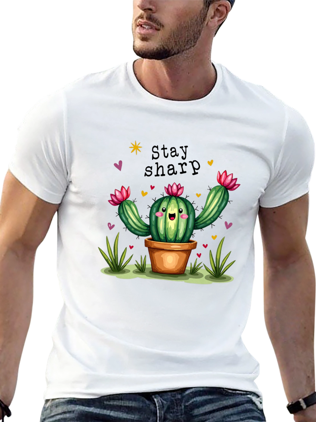 Stay Sharp Cactus Graphic T-Shirt
