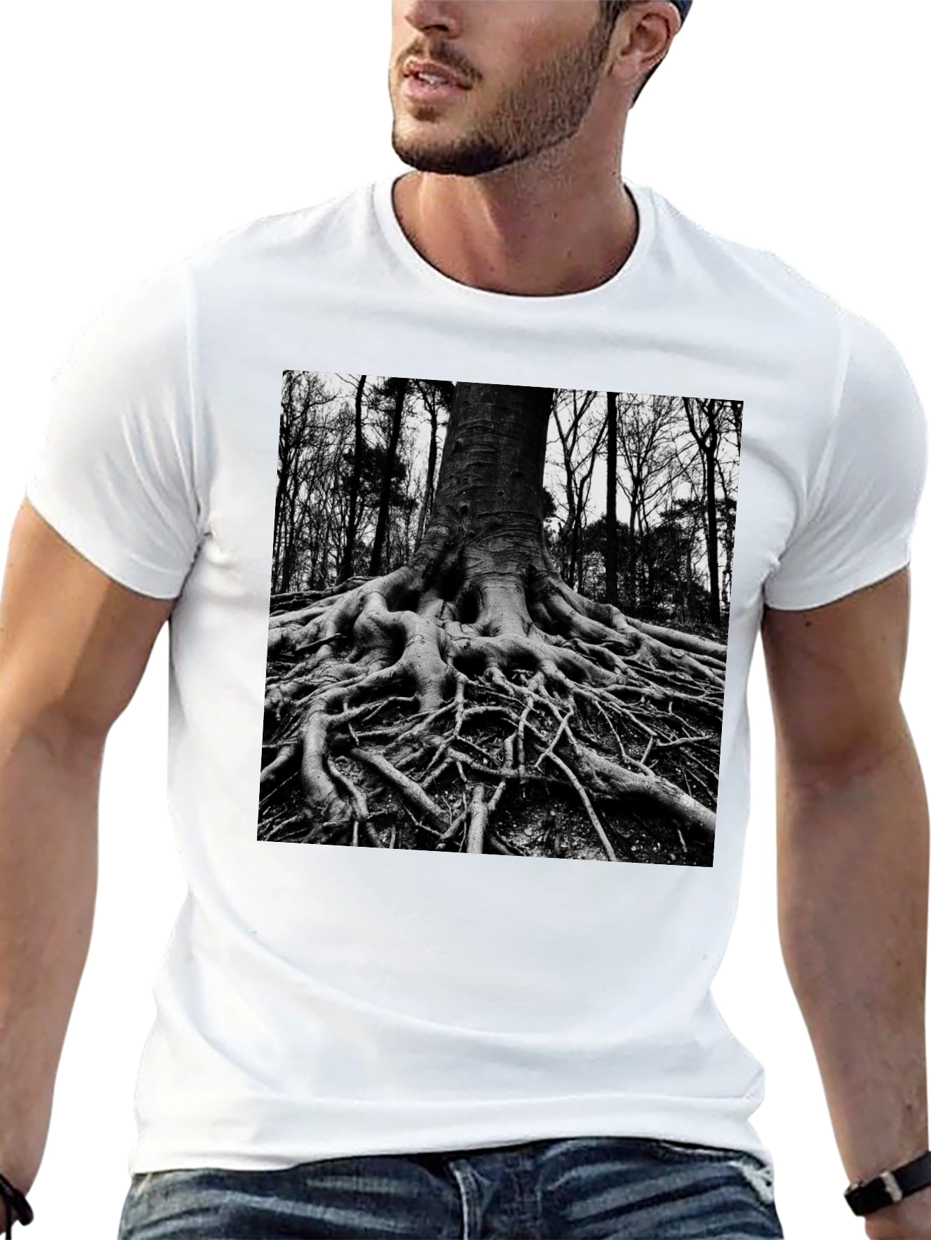 Black Tree Roots Graphic Tee