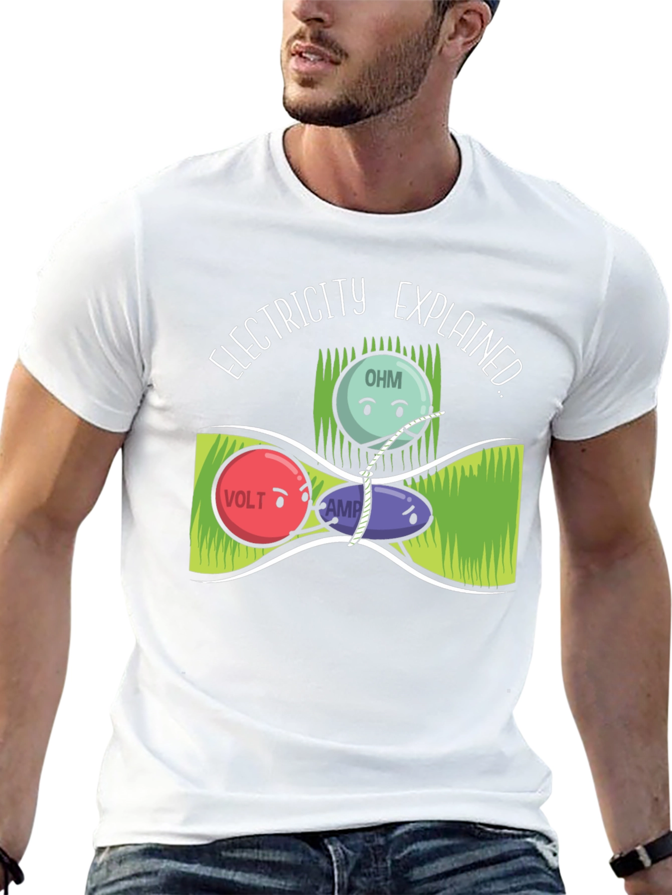 Electricity Explained T-Shirt Funny Science Geek Nerd Tee