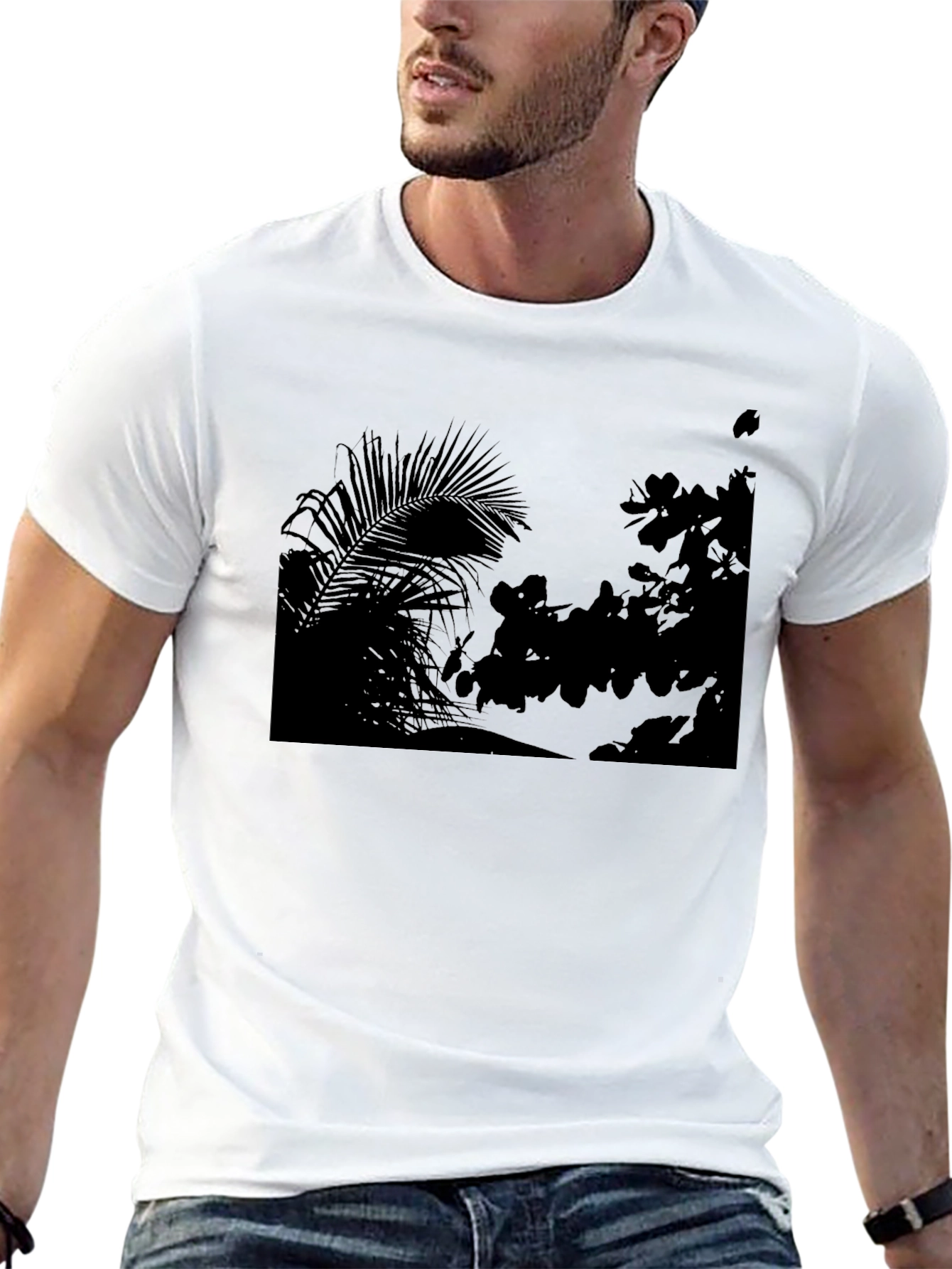 Silhouette Palms Tee - Modern Graphic Print T-Shirt