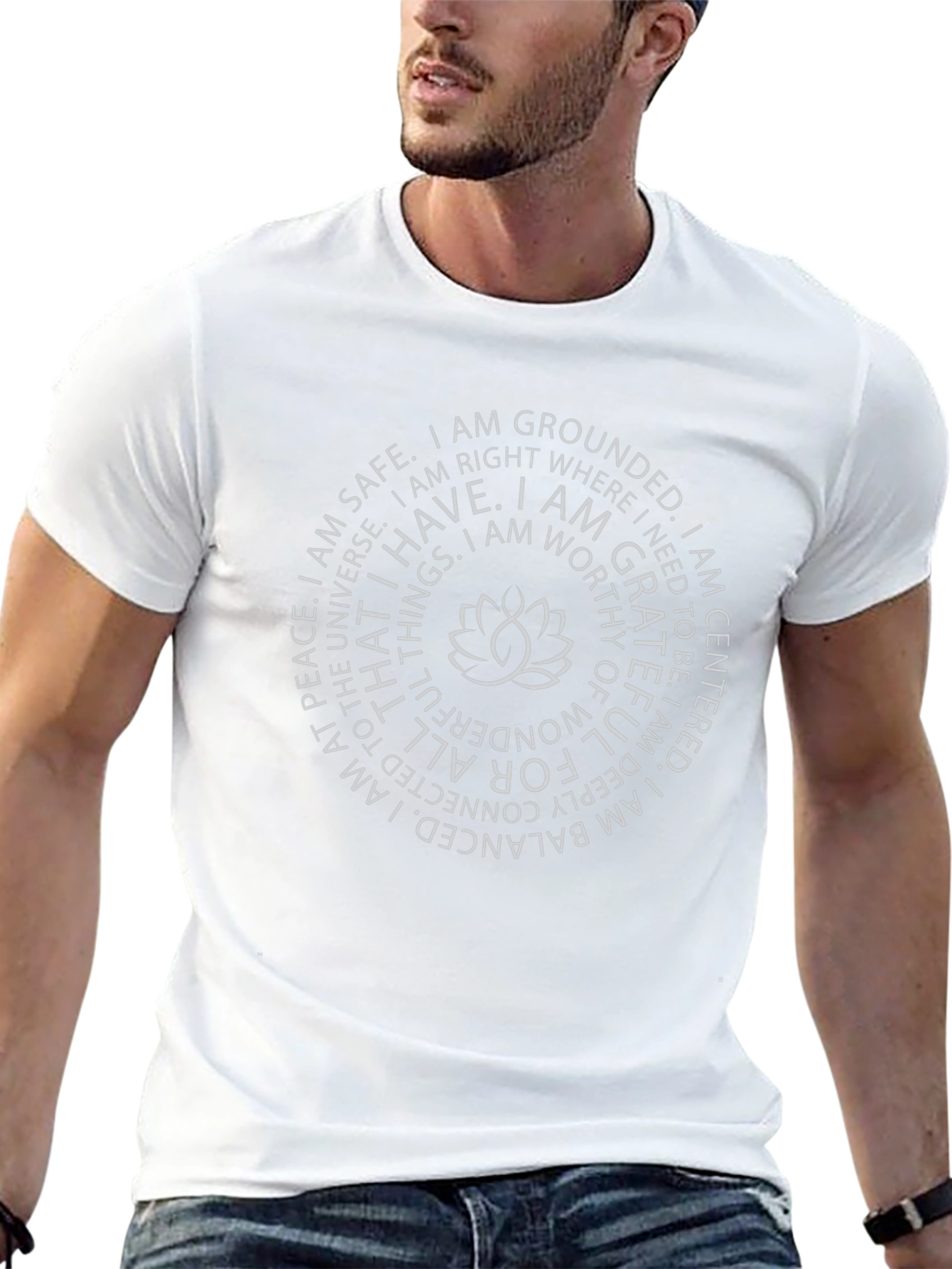 Affirmation T-Shirt - Grounded Grateful Connected