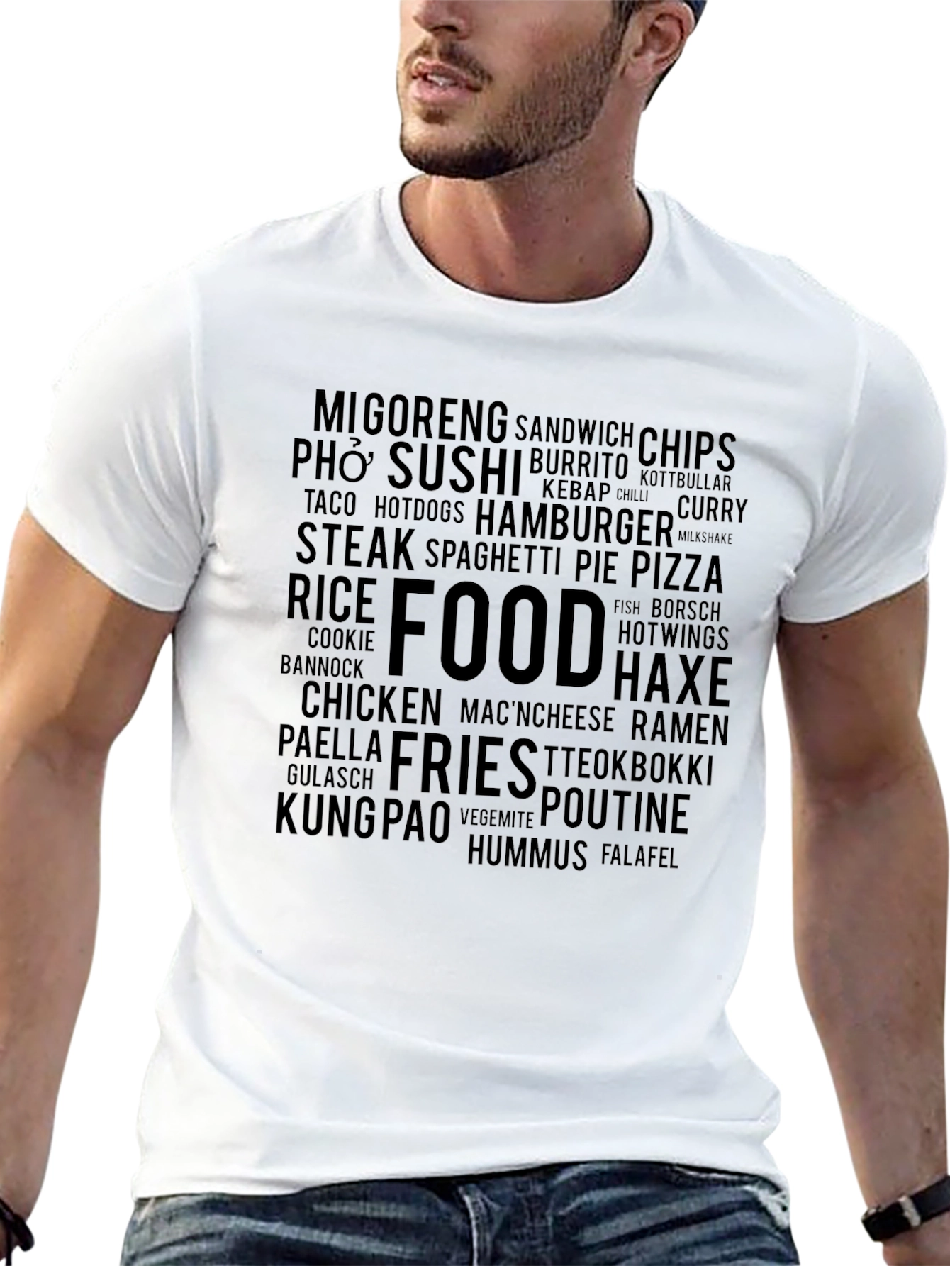 Foodie Word Cloud Graphic T-Shirt