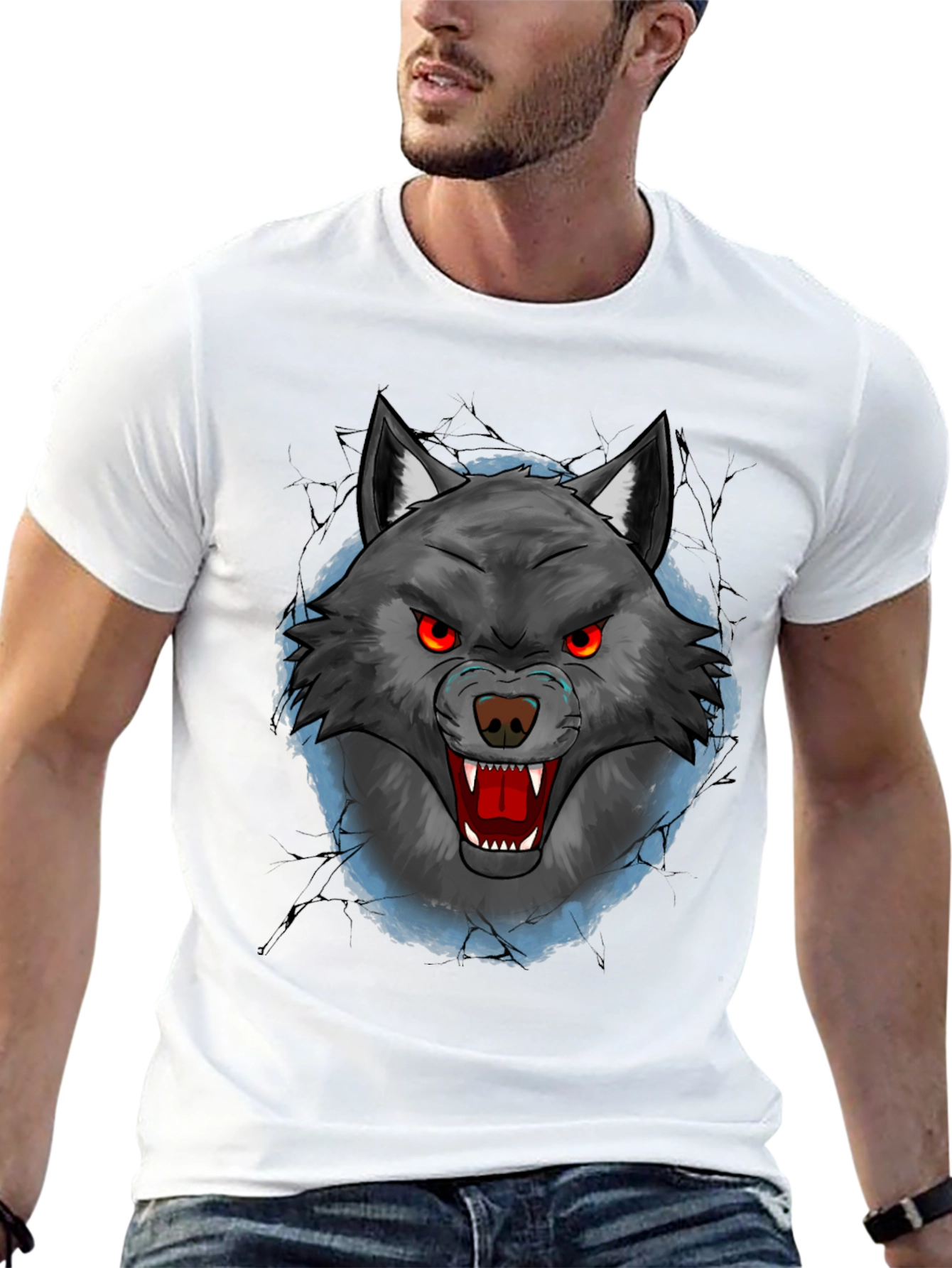 Wolf Graphic T-Shirt - Mens Black Tee