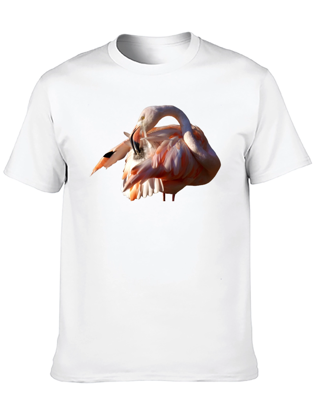 Flamingo Print Black T-Shirt