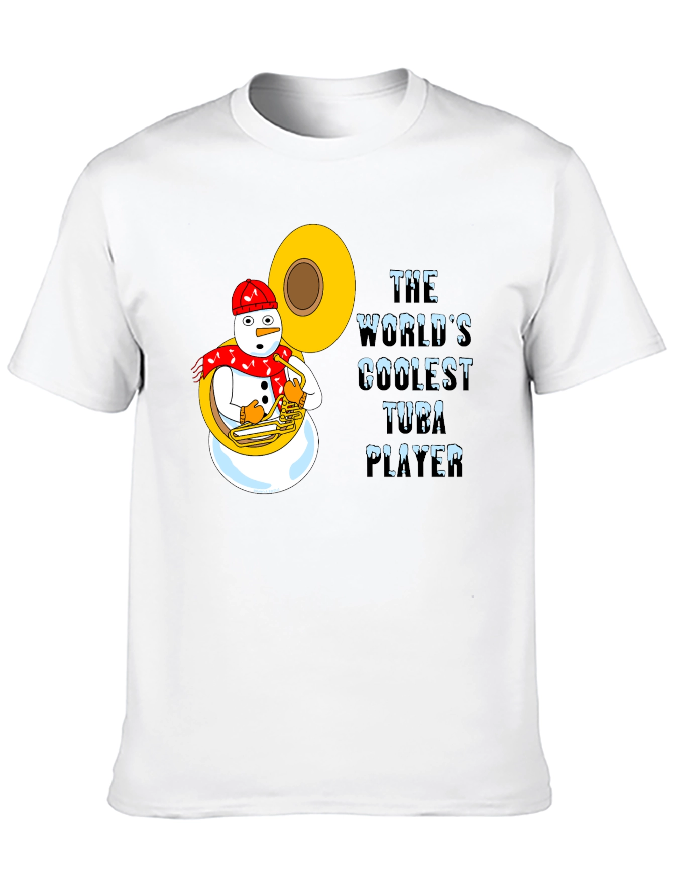 Coolest Tuba Player Snowman Graphic Tee